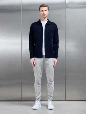 Cotton Jersey Overshirt in Navy