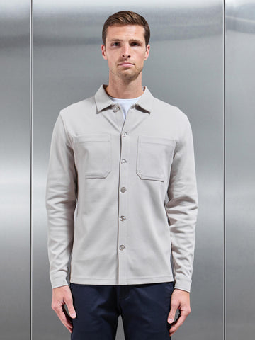 Cotton Jersey Overshirt in Stone