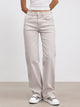 Womens Mid Rise Straight Denim Jean in Beige