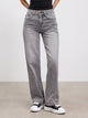 Womens Mid Rise Straight Denim Jean in Grey Wash