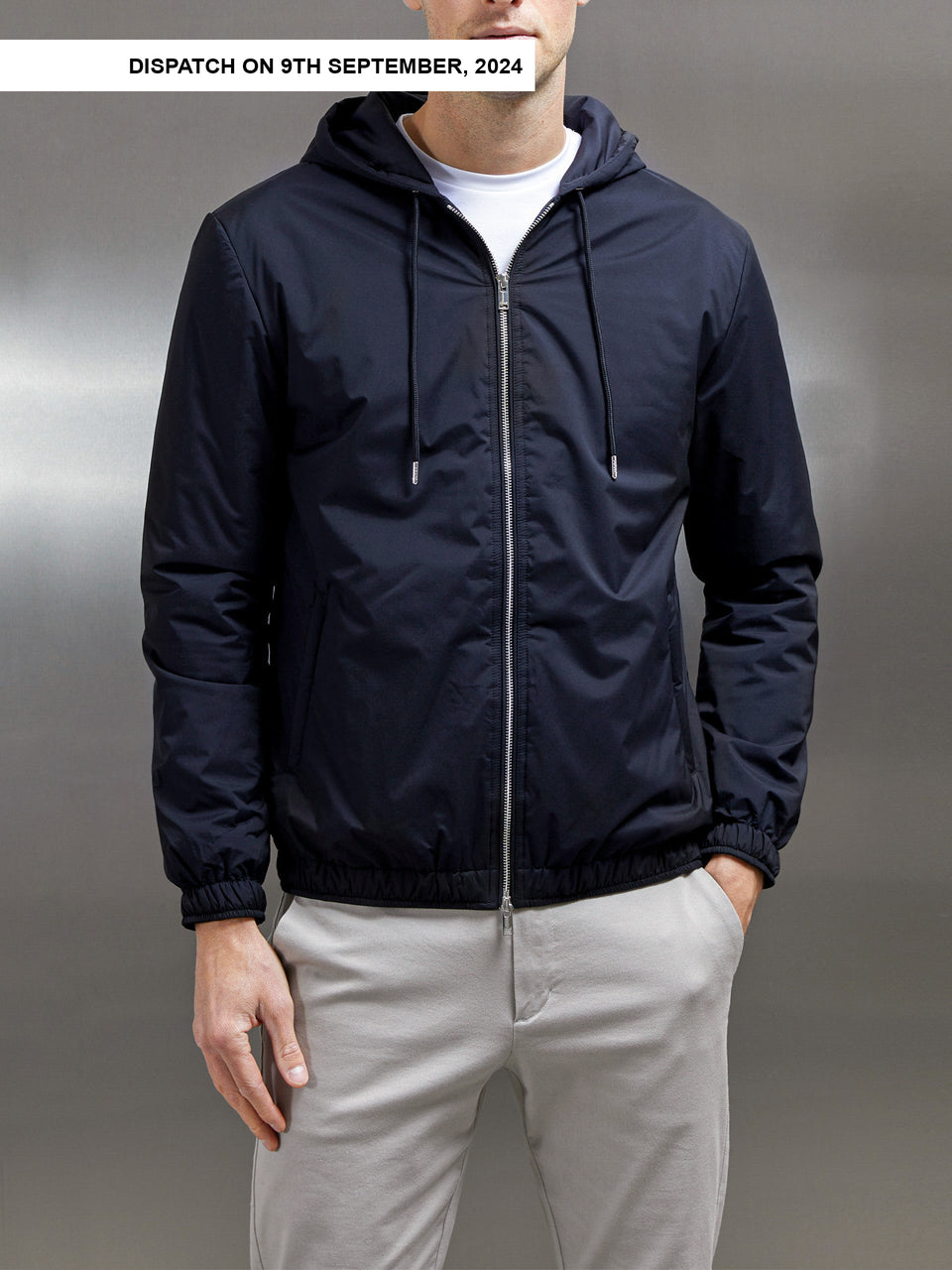 Shell Padded Windbreaker in Navy