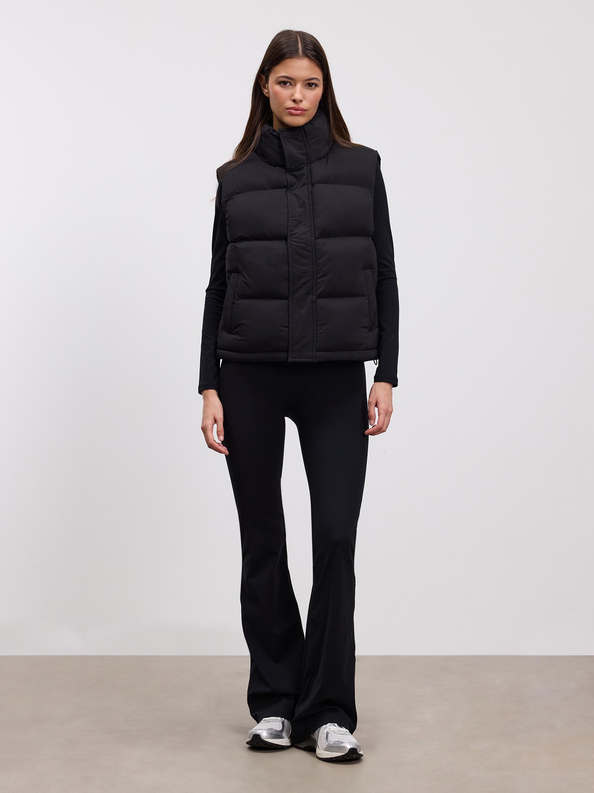 Womens Puffer Gilet in Black