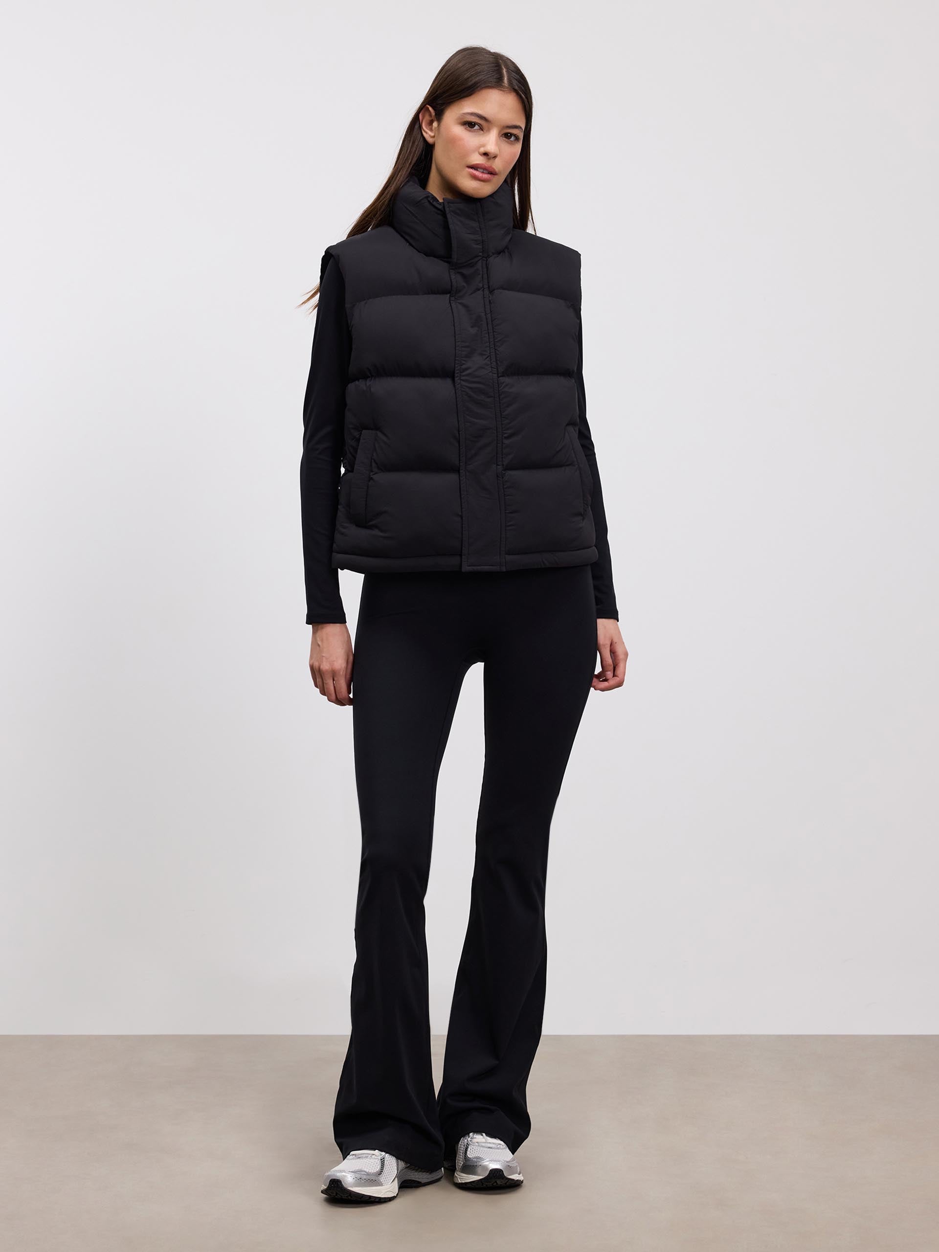 Womens Puffer Gilet in Black