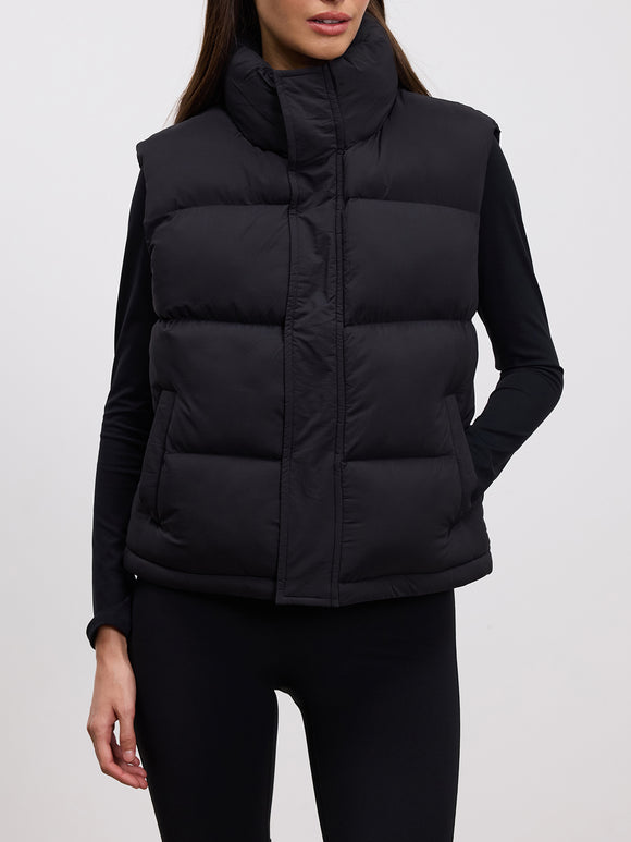 Womens Puffer Gilet in Black