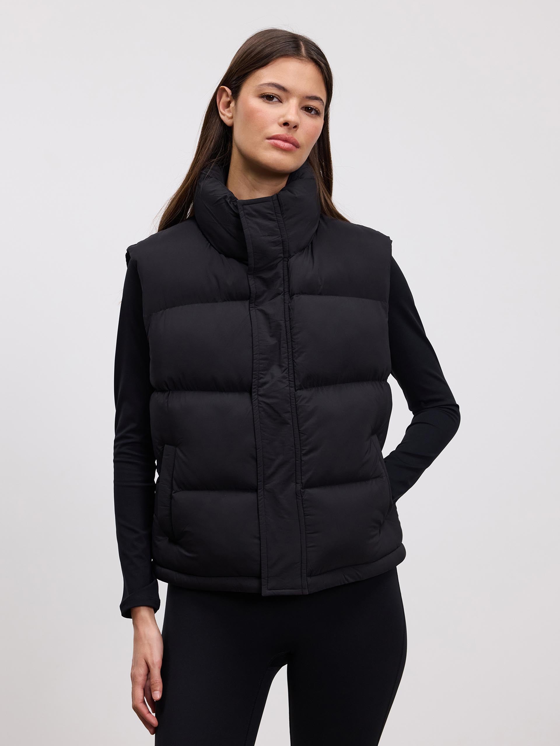 Womens Puffer Gilet in Black