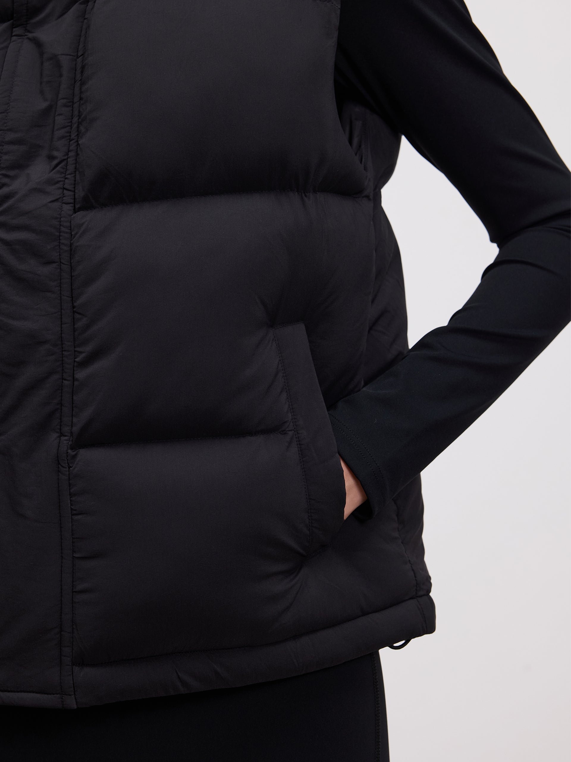 Womens Puffer Gilet in Black