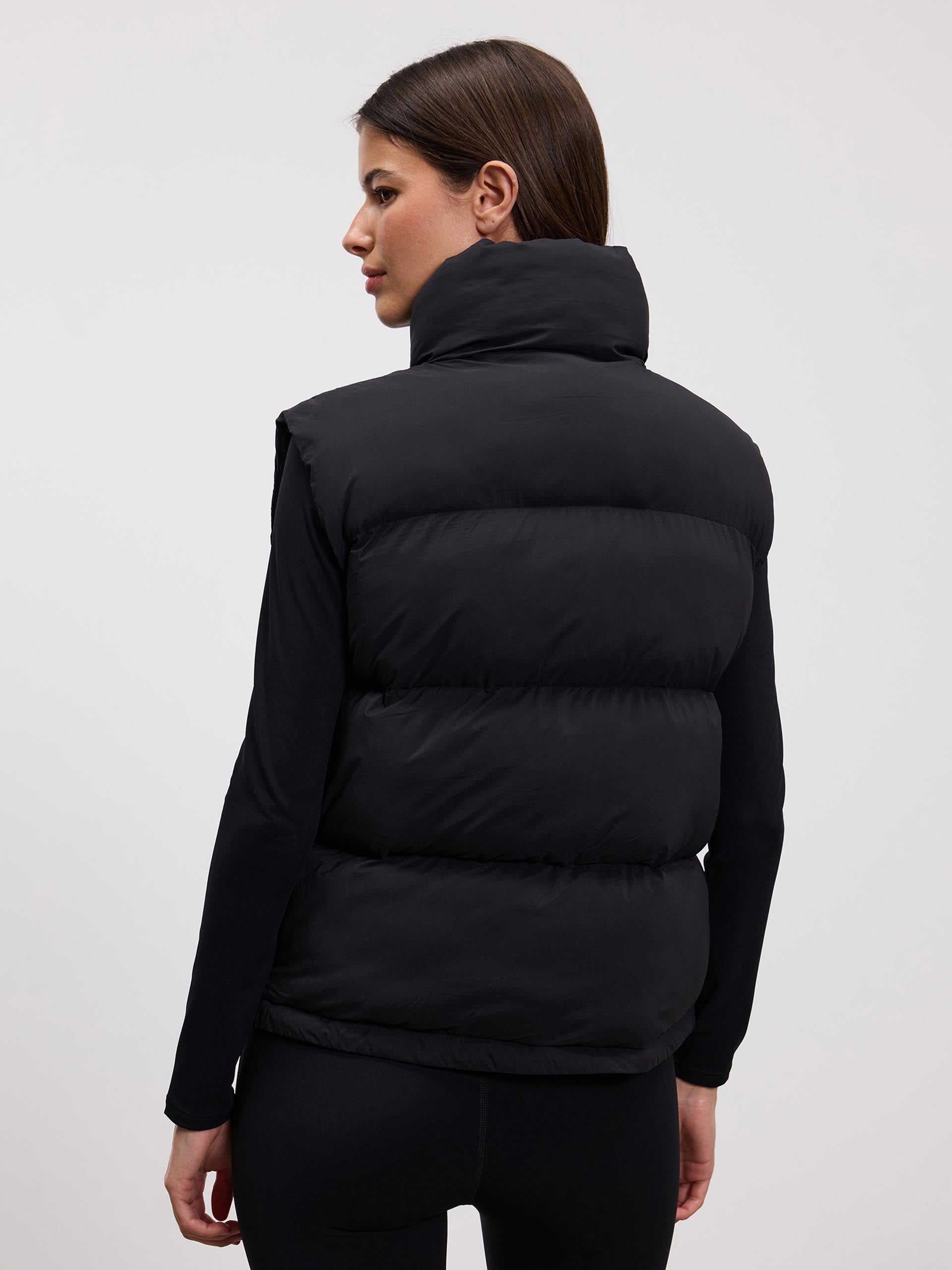 Womens Puffer Gilet in Black