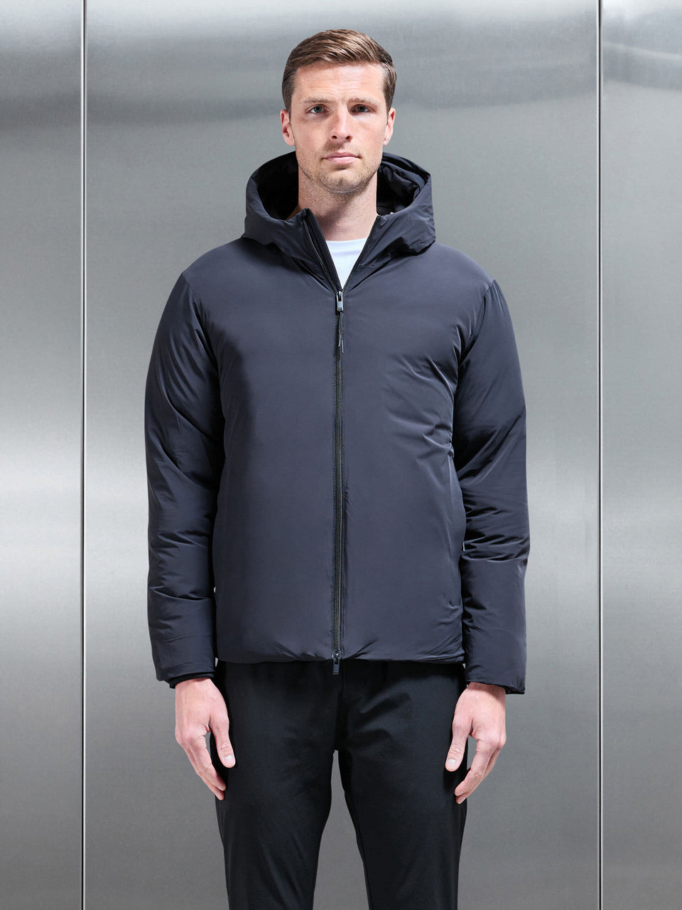Down Padded Windbreaker in Black