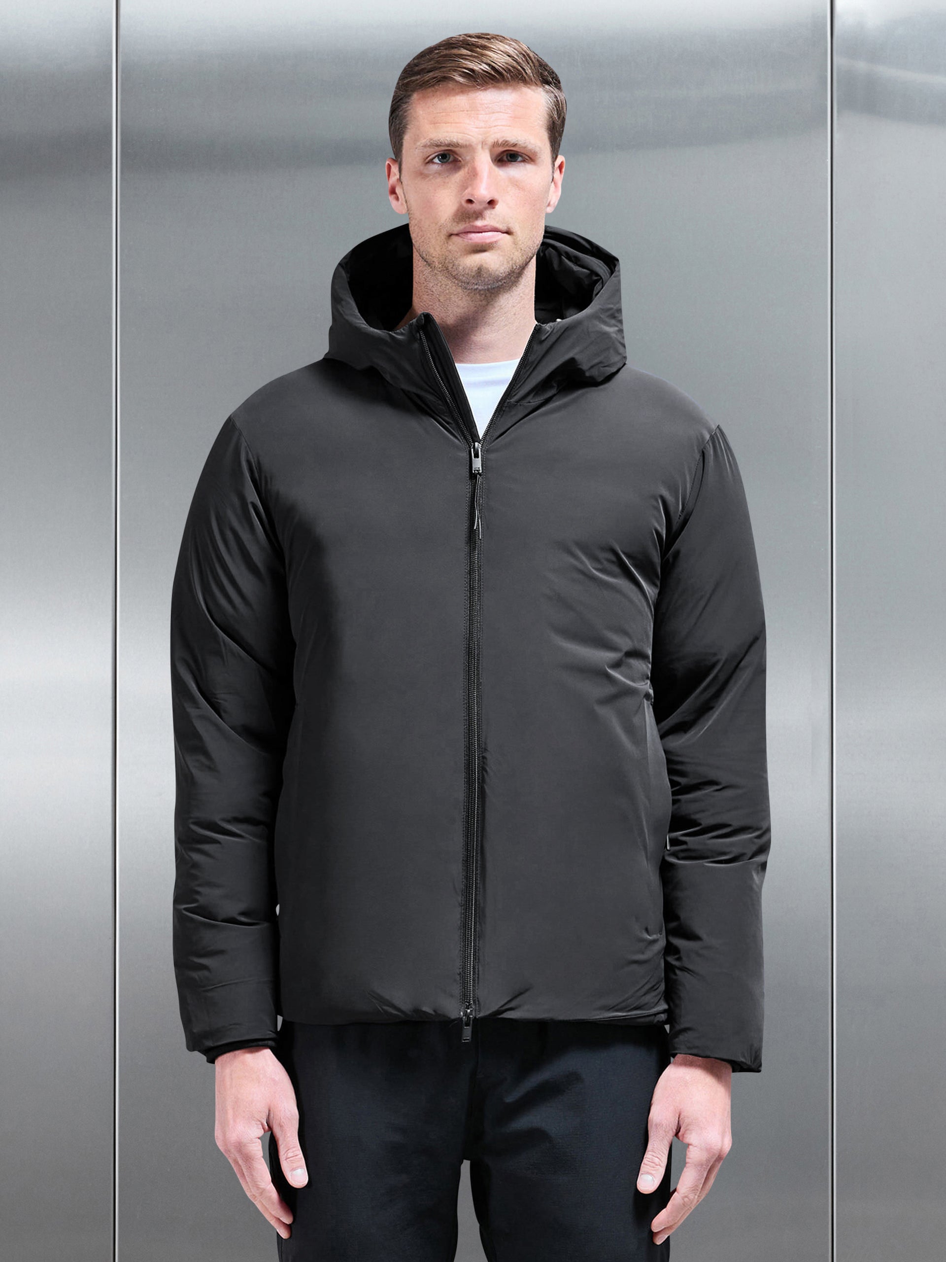 Down Padded Windbreaker in Black