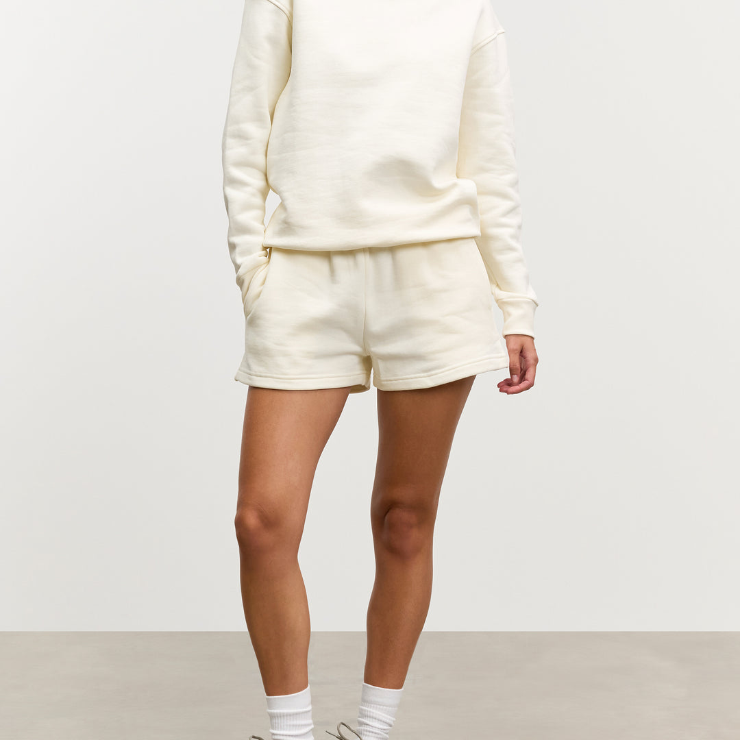 Womens Relaxed Jersey Short in Ecru