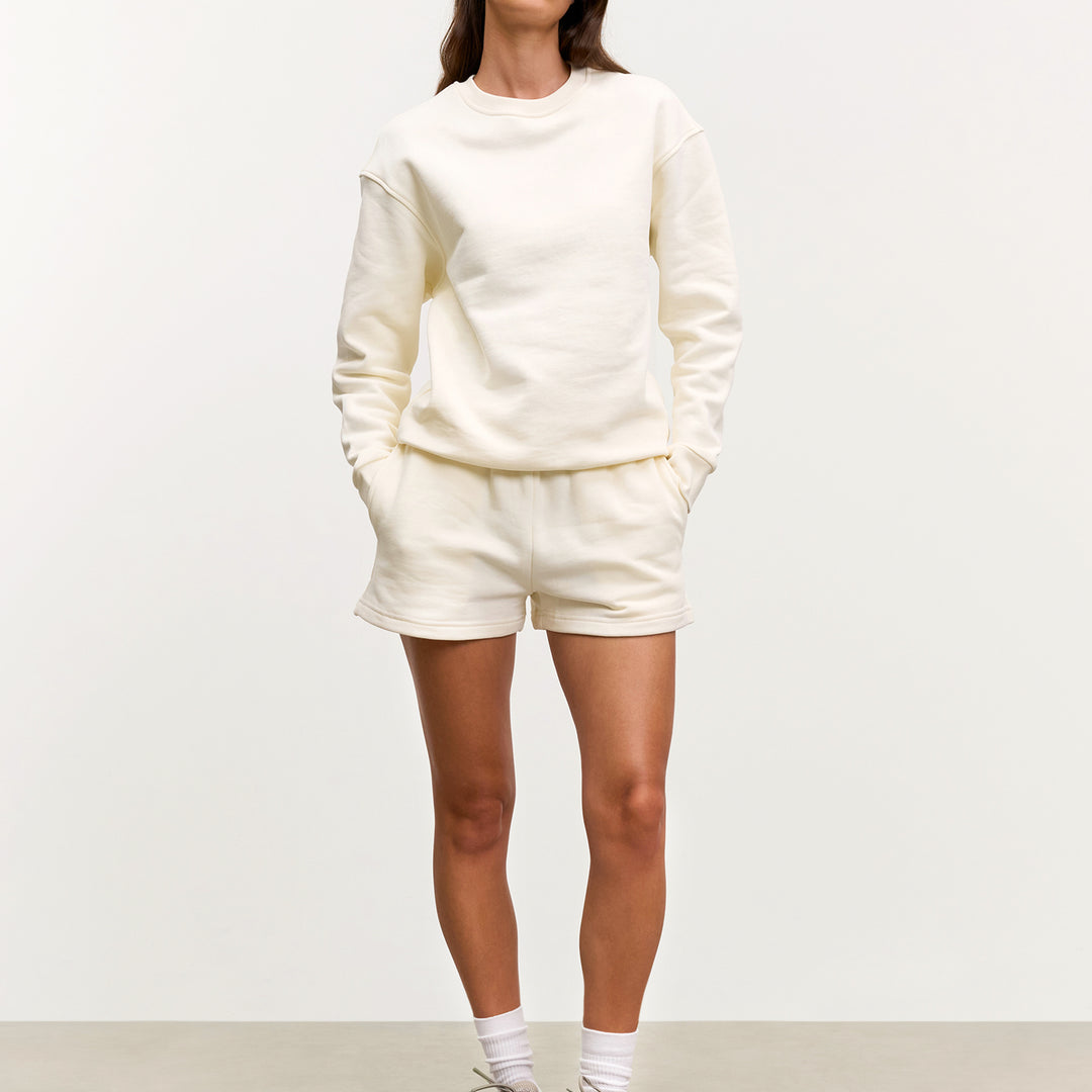 Womens Relaxed Jersey Sweatshirt in Ecru