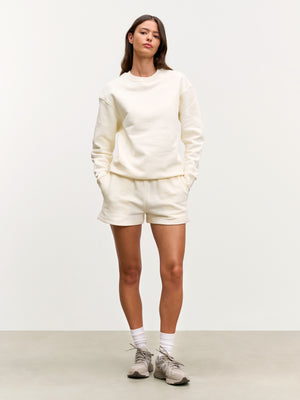 Womens Relaxed Jersey Sweatshirt in Ecru