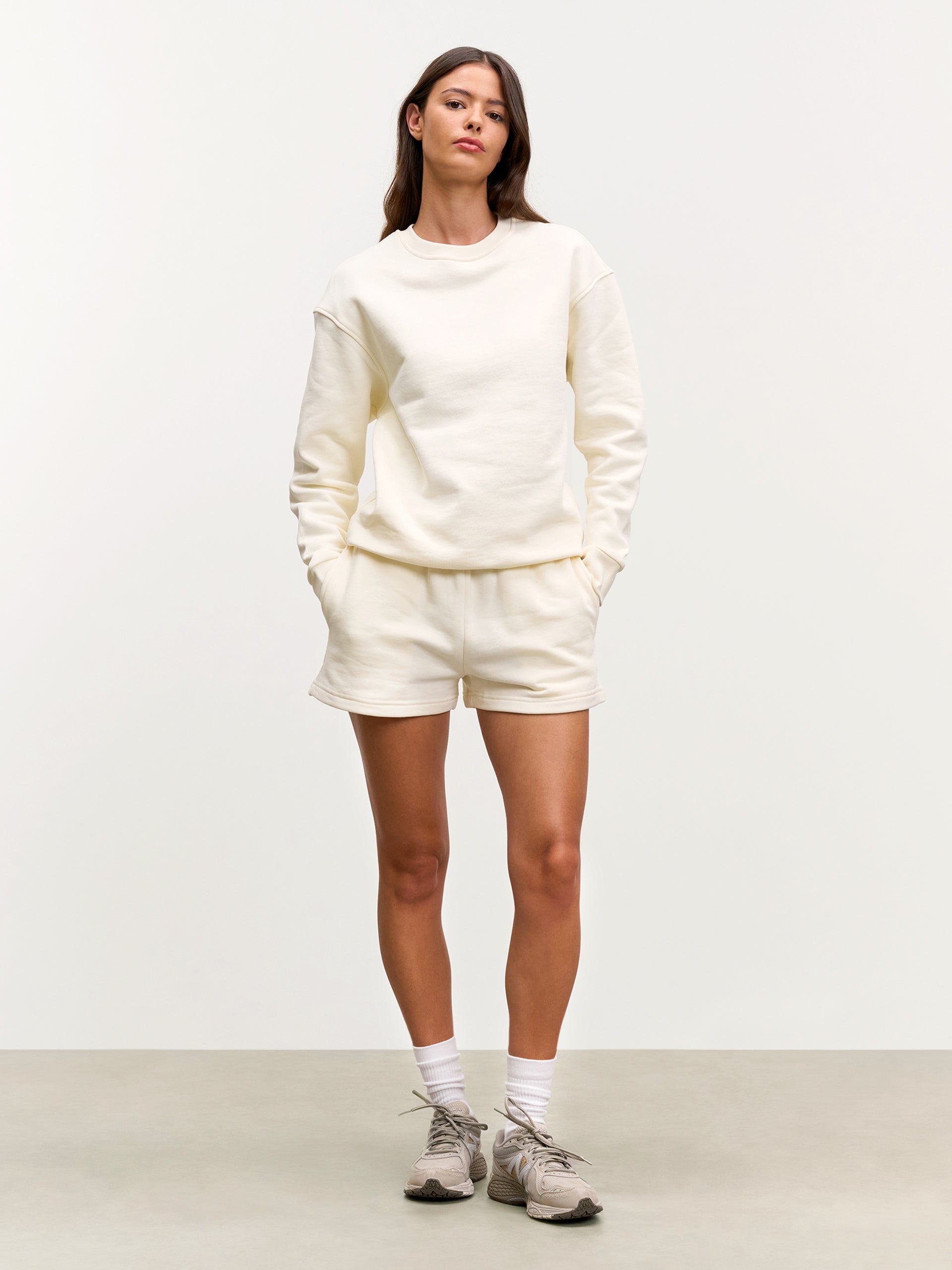 Womens Relaxed Jersey Short in Ecru