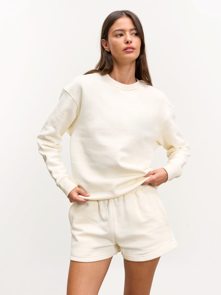 Womens Relaxed Jersey Sweatshirt in Ecru