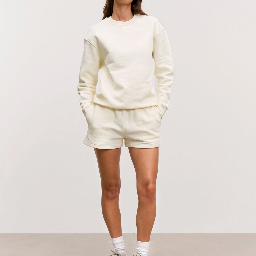 Womens Relaxed Jersey Short in Ecru