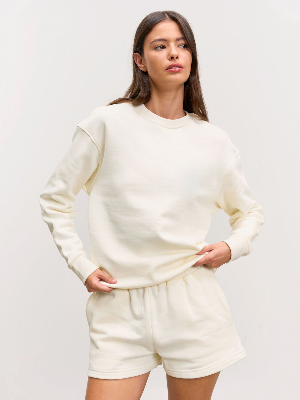 Womens Relaxed Jersey Sweatshirt in Ecru