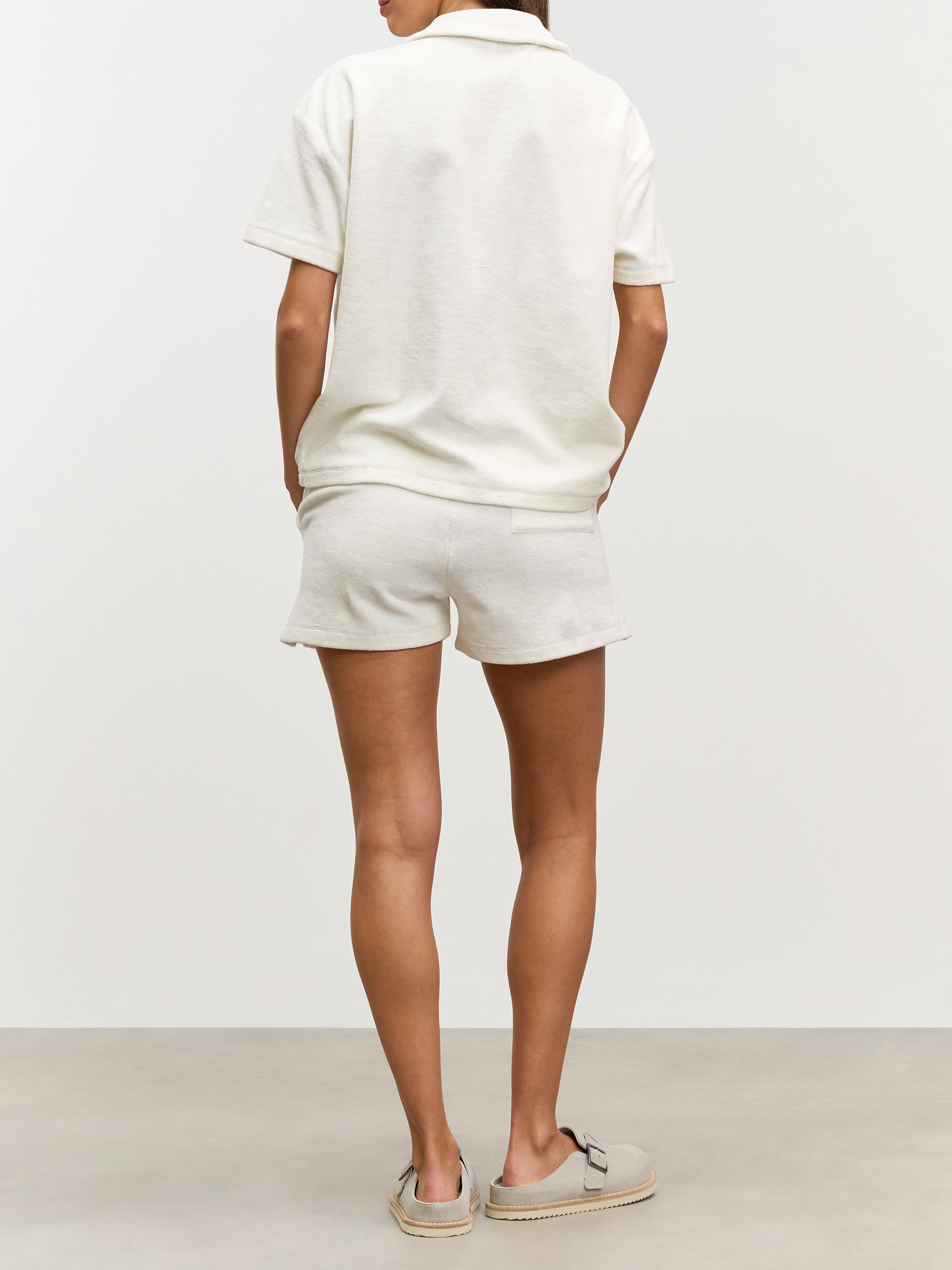 Womens Towelling Short in Ecru