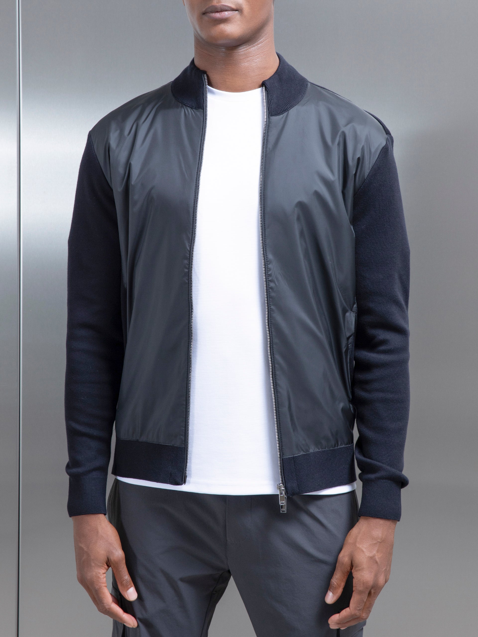 Egyptian Cotton Hybrid Jacket in Black ARNE