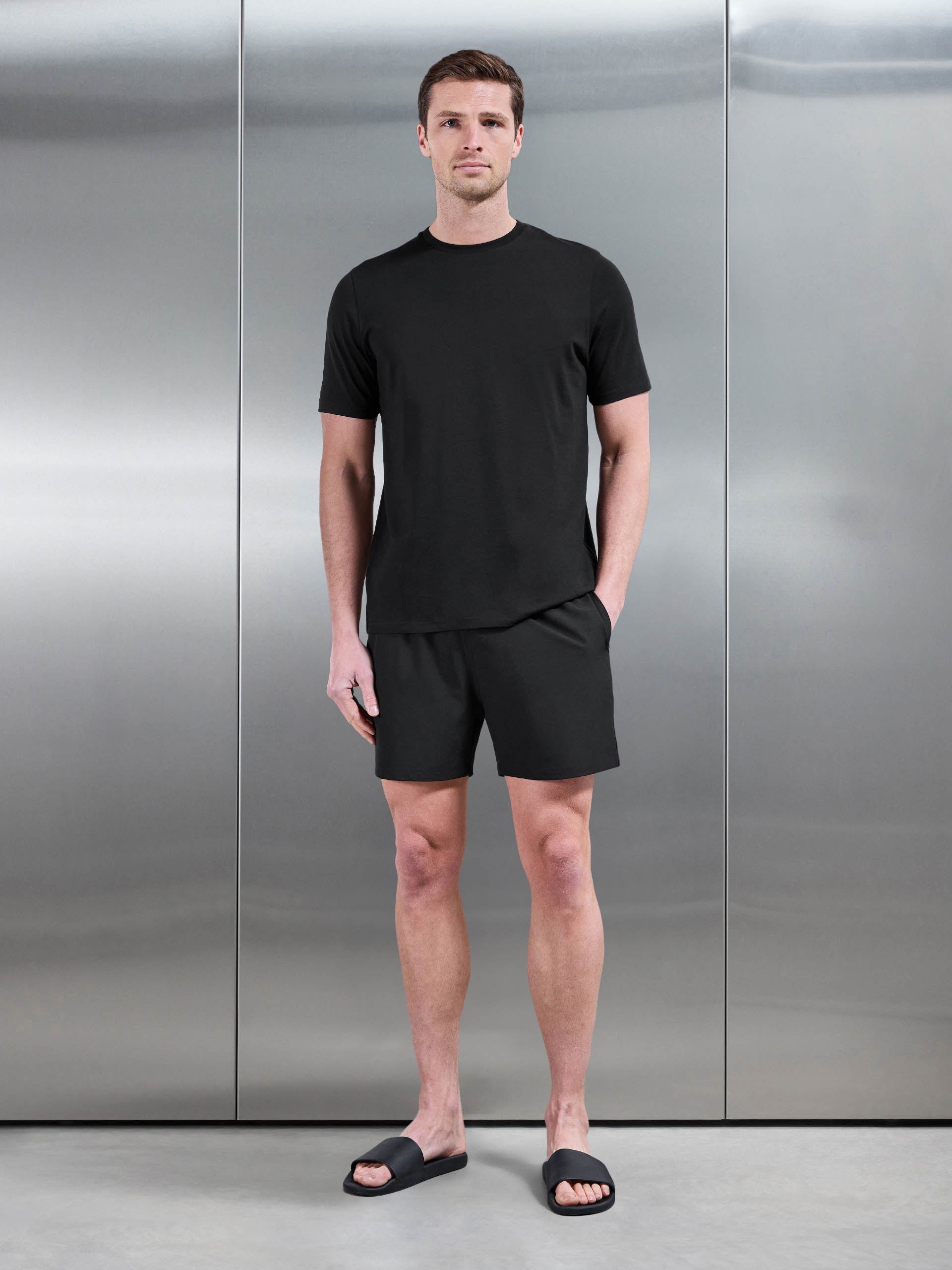 Essential Drawstring Swim Short in Black