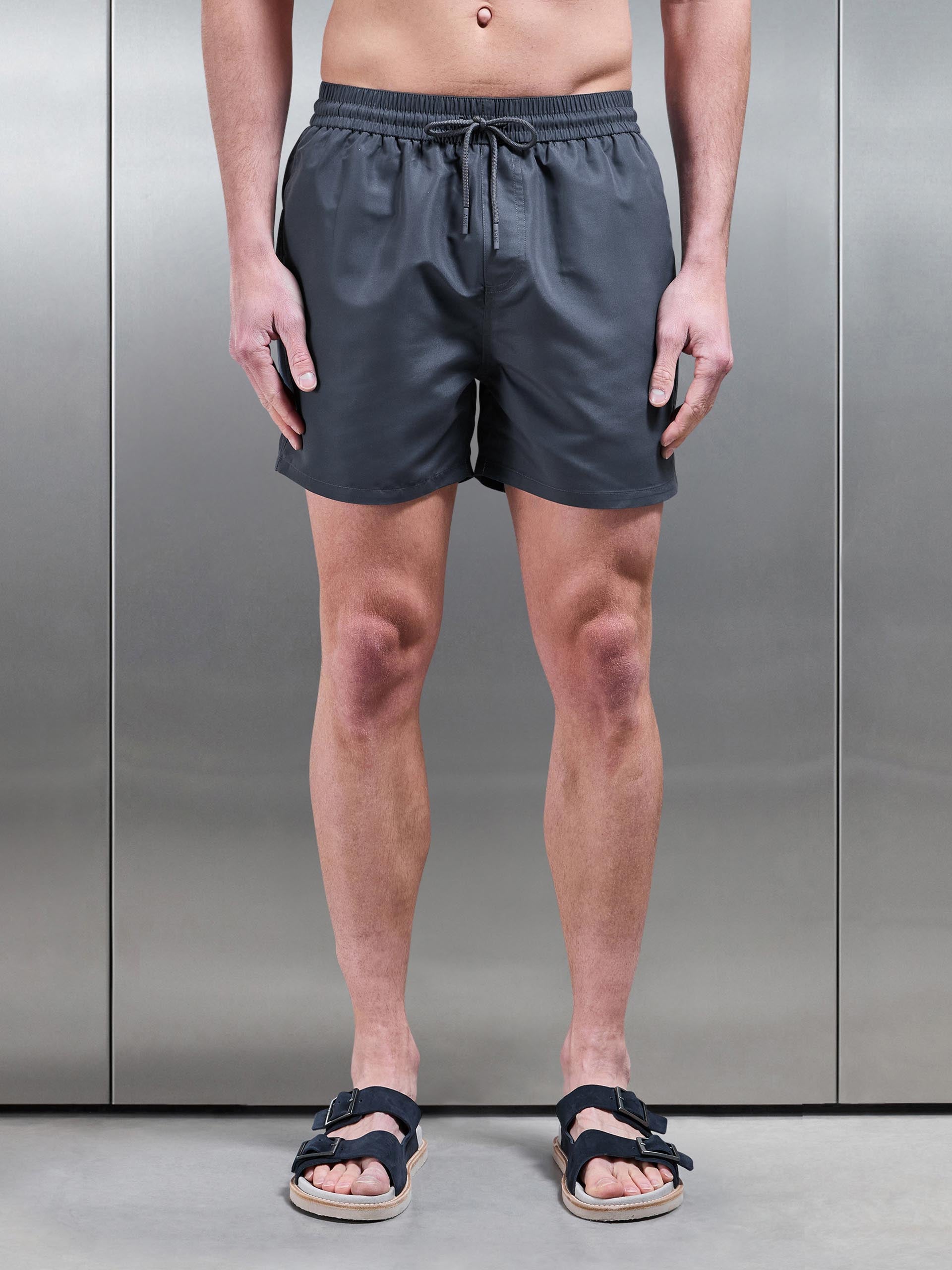Essential Drawstring Swim Short in Grey