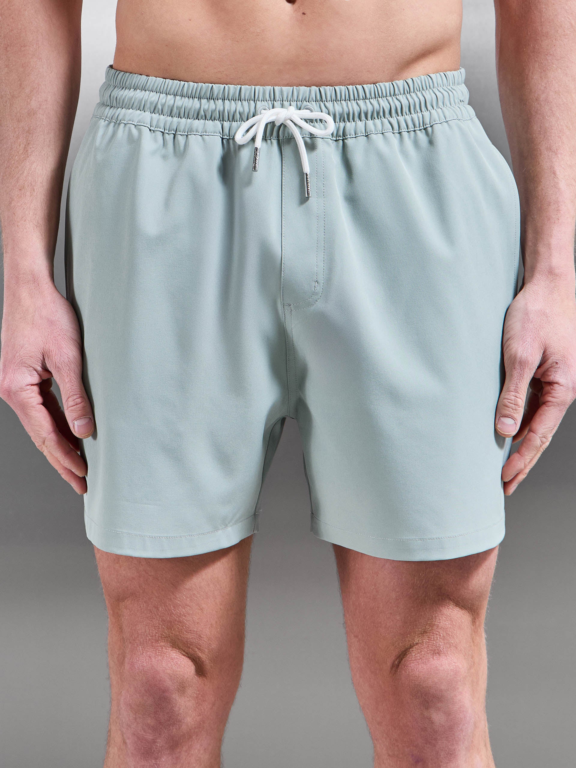 Essential Drawstring Swim Short in Light Sage
