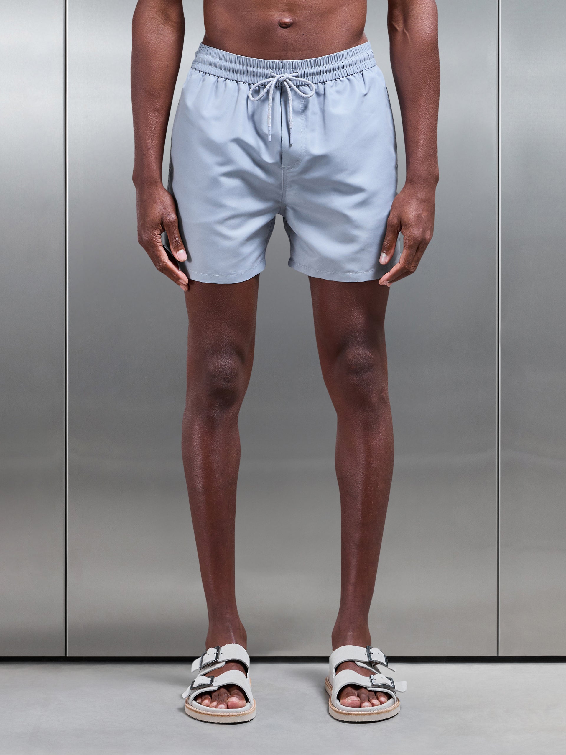 Essential Drawstring Swim Short in Mid Grey