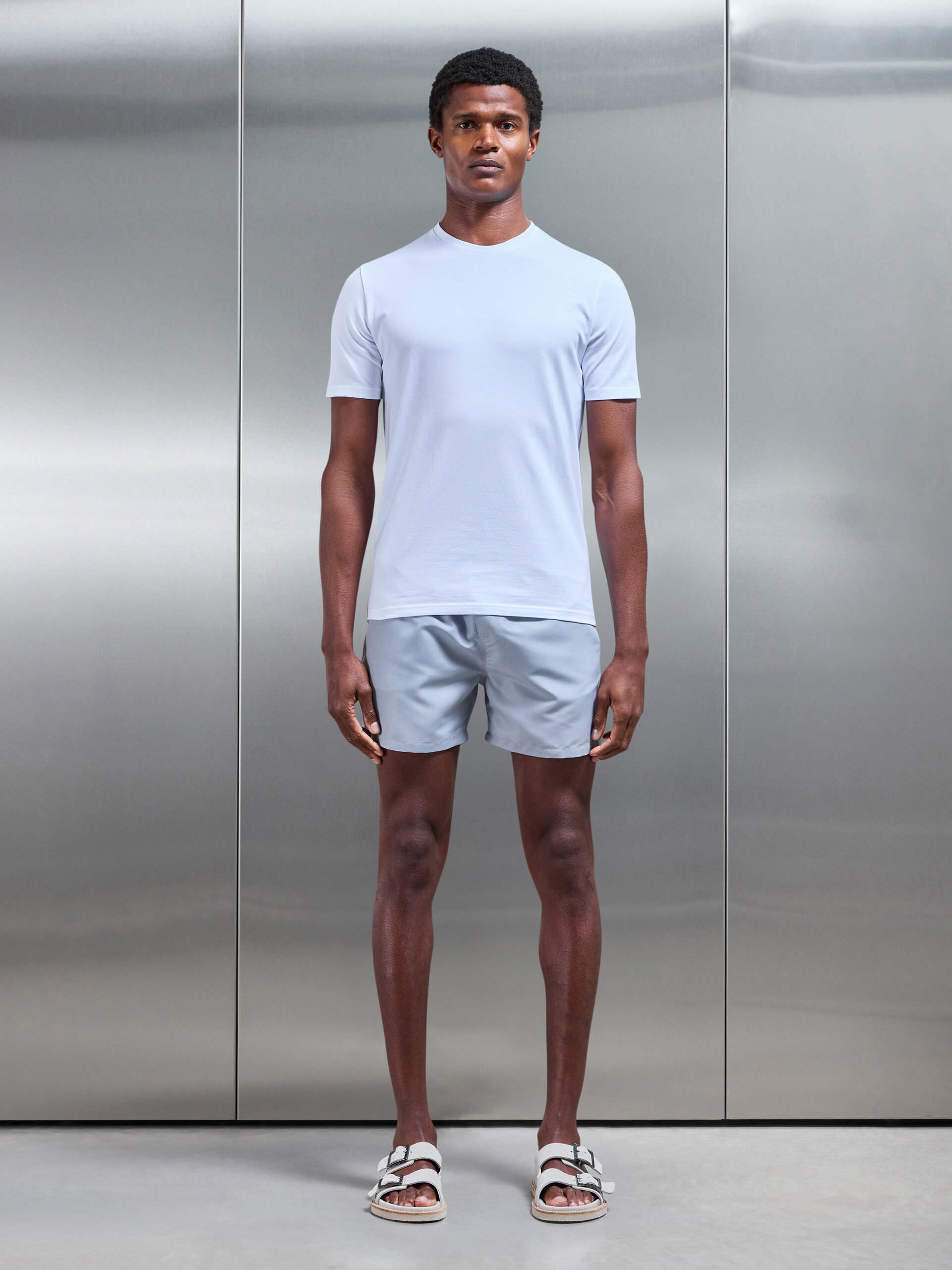 Essential Drawstring Swim Short in Mid Grey