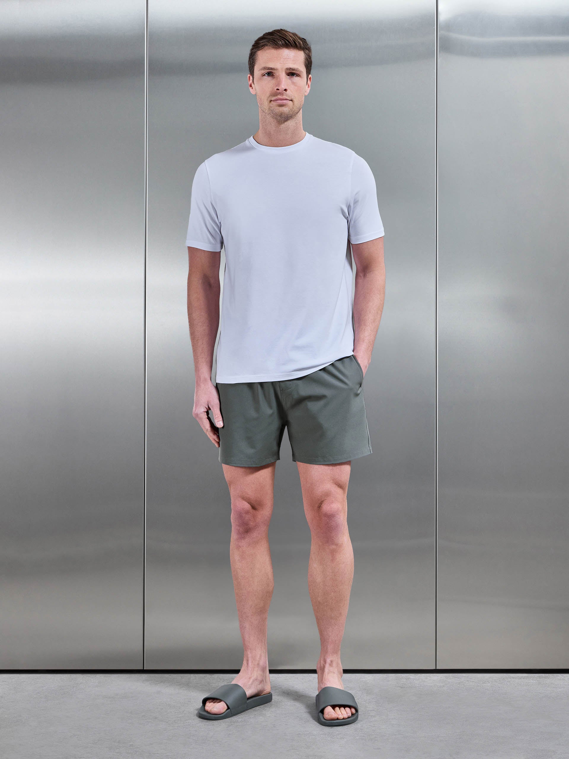 Essential Drawstring Swim Short in Olive