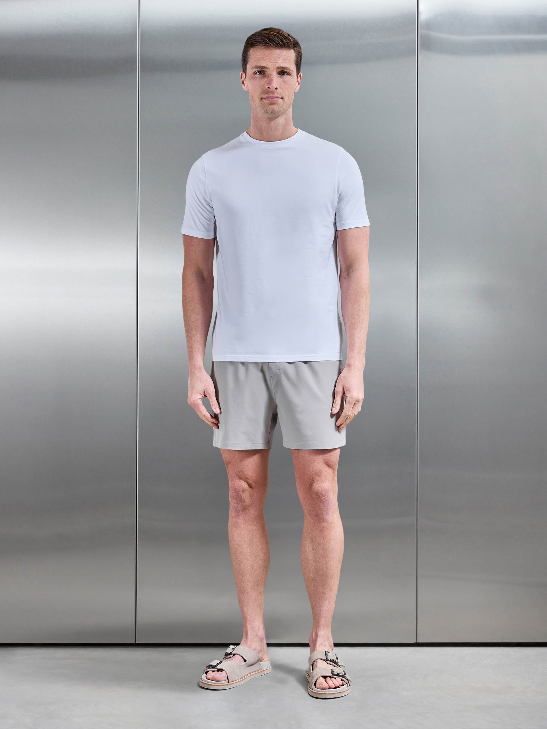 Essential Drawstring Swim Short in Stone