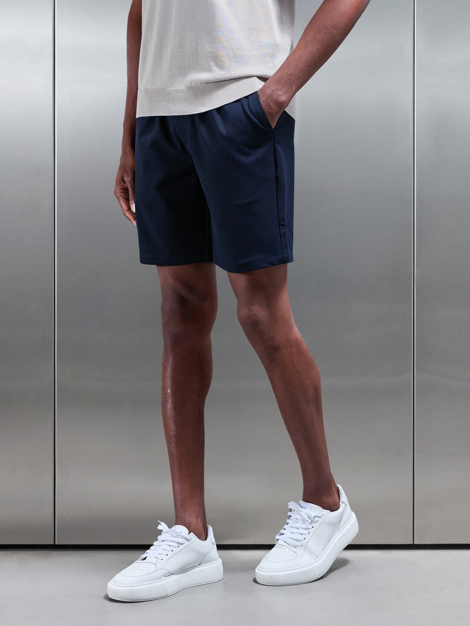 Essential Drawstring Tailored Short in Navy