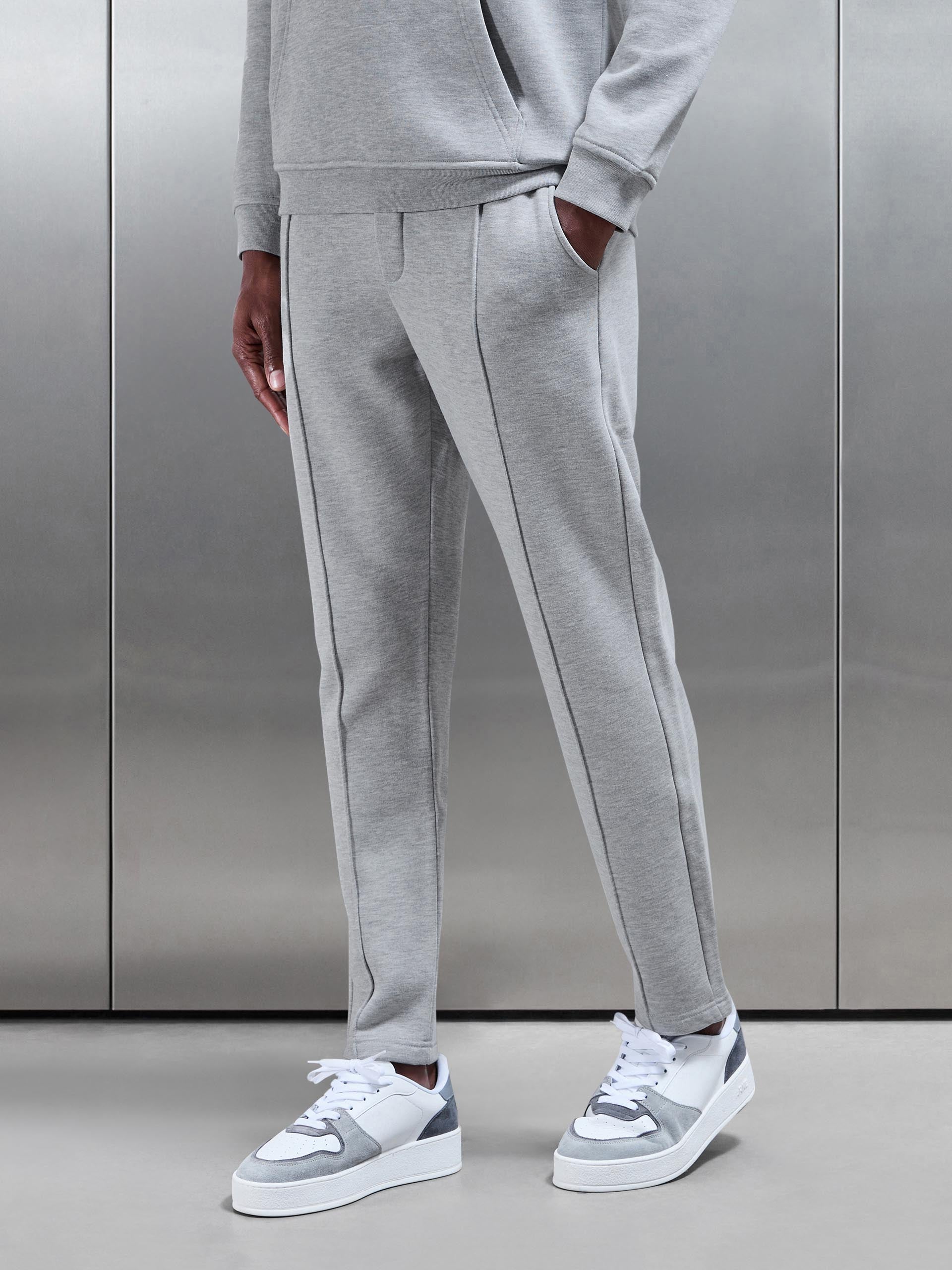 Essential Slim Fit Jersey Jogger in Marl Grey
