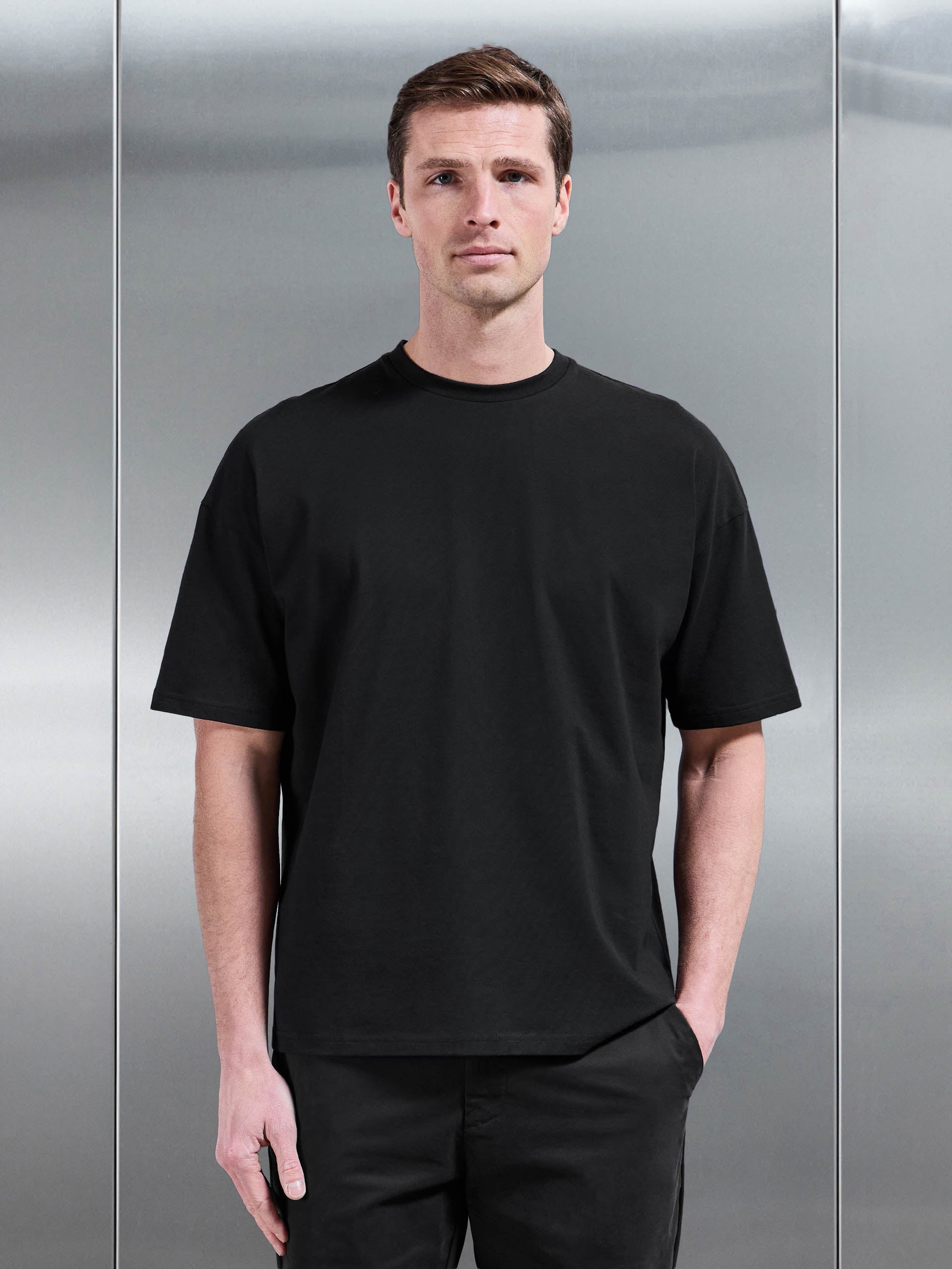 Essential Relaxed Fit Cotton T-Shirt in Black