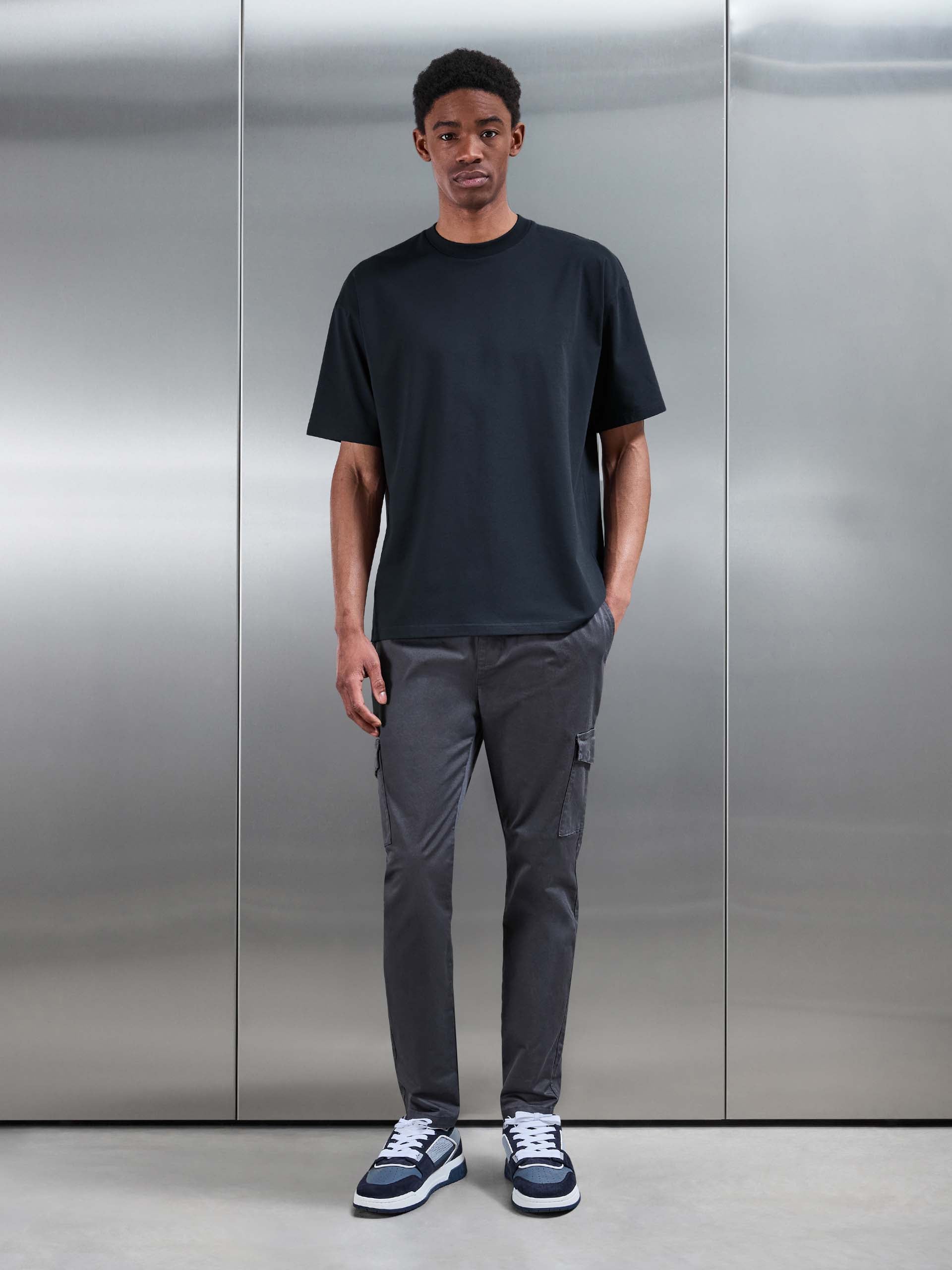 Essential Relaxed Fit Cotton T-Shirt in Navy