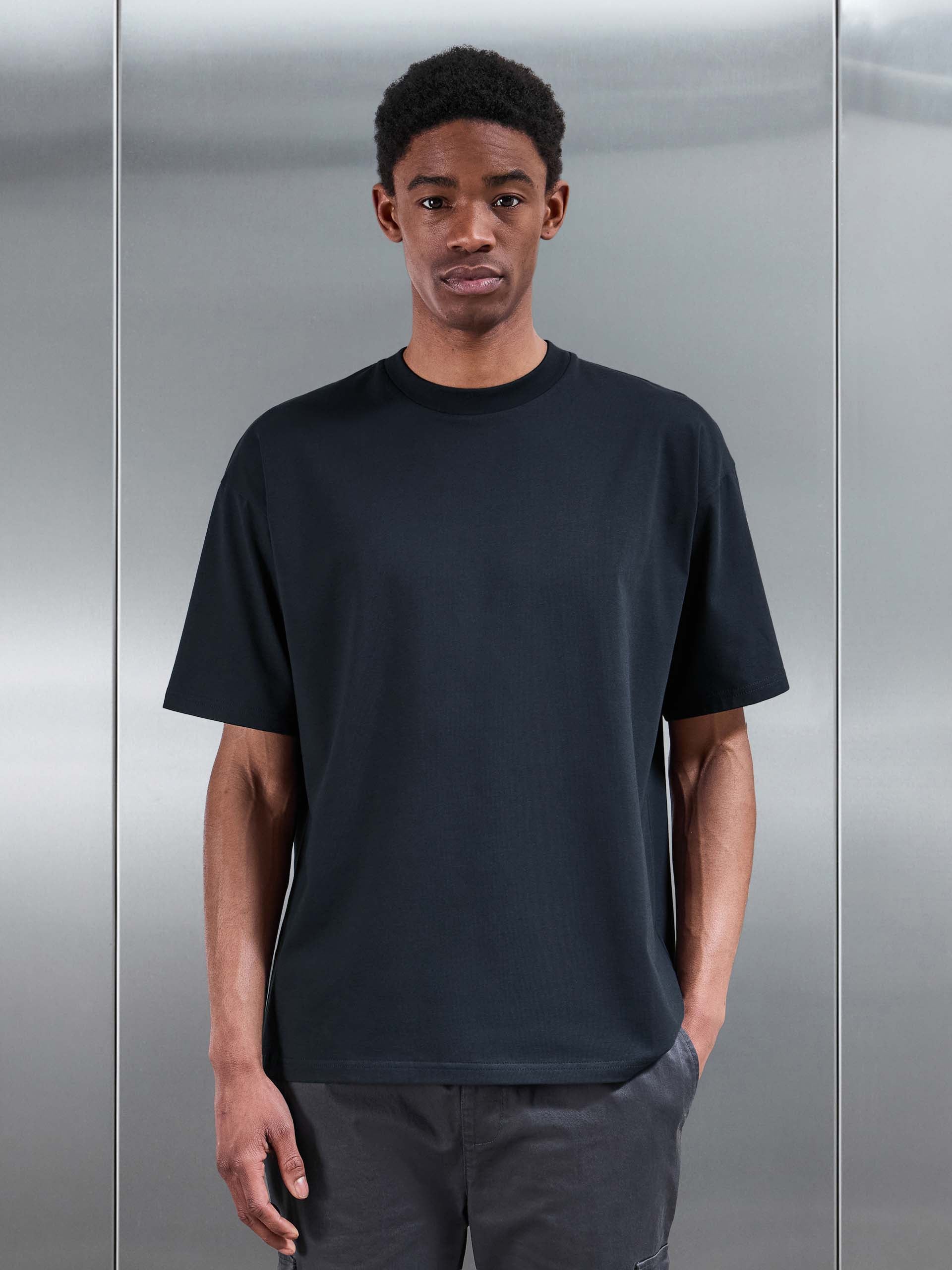 Essential Relaxed Fit Cotton T-Shirt in Navy