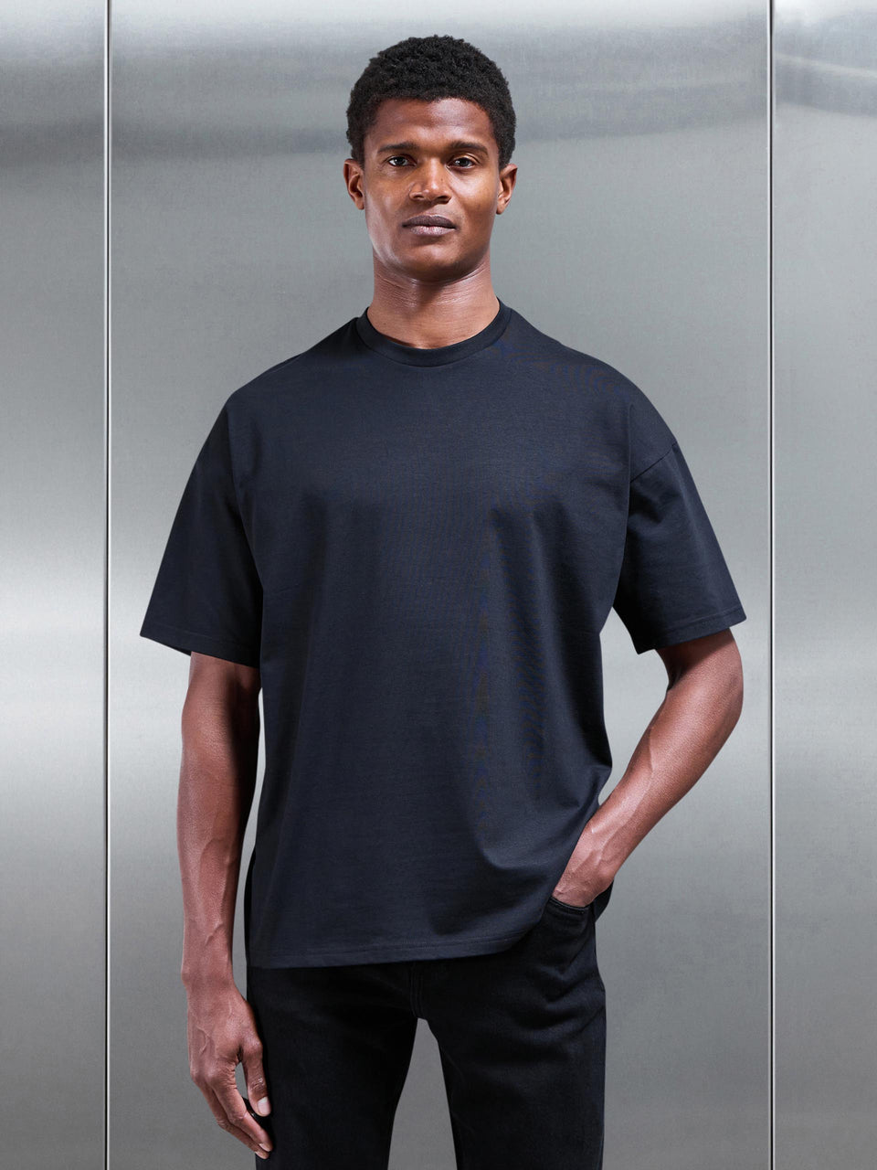 Essential Relaxed Fit Cotton T-Shirt in Black