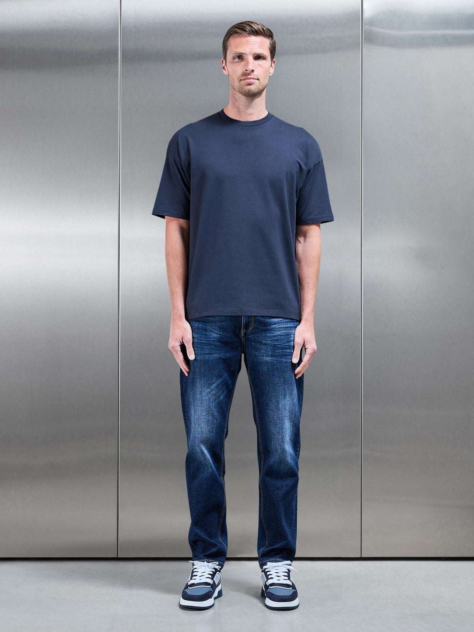 Essential Relaxed Fit Cotton T-Shirt in Navy