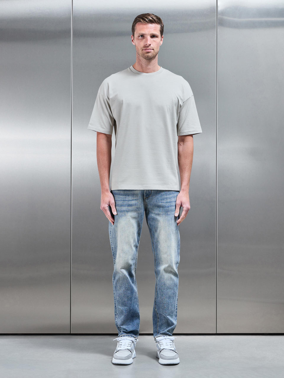 Essential Relaxed Fit Cotton T-Shirt in Stone