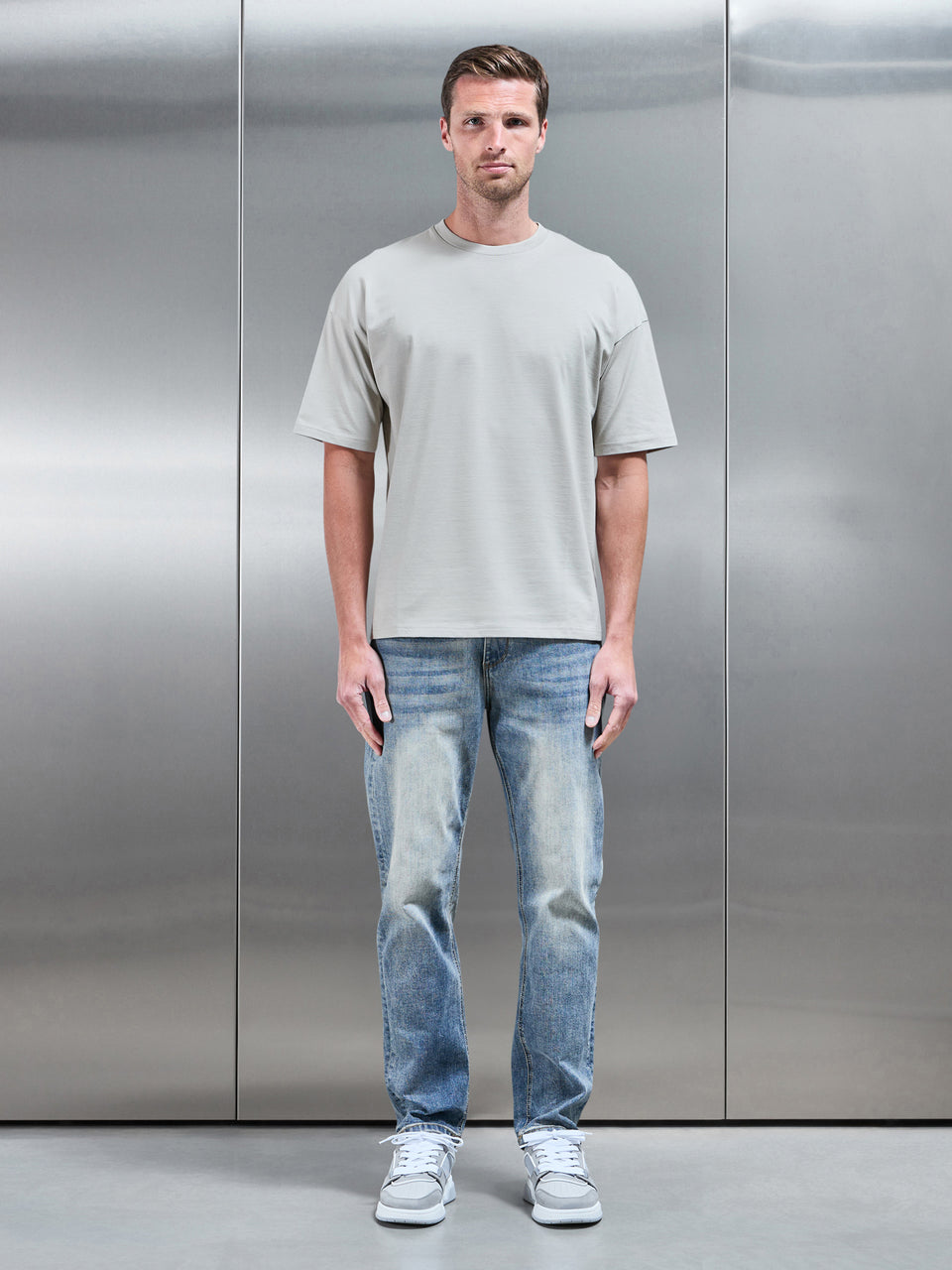 Essential Relaxed Fit Cotton T-Shirt in Stone