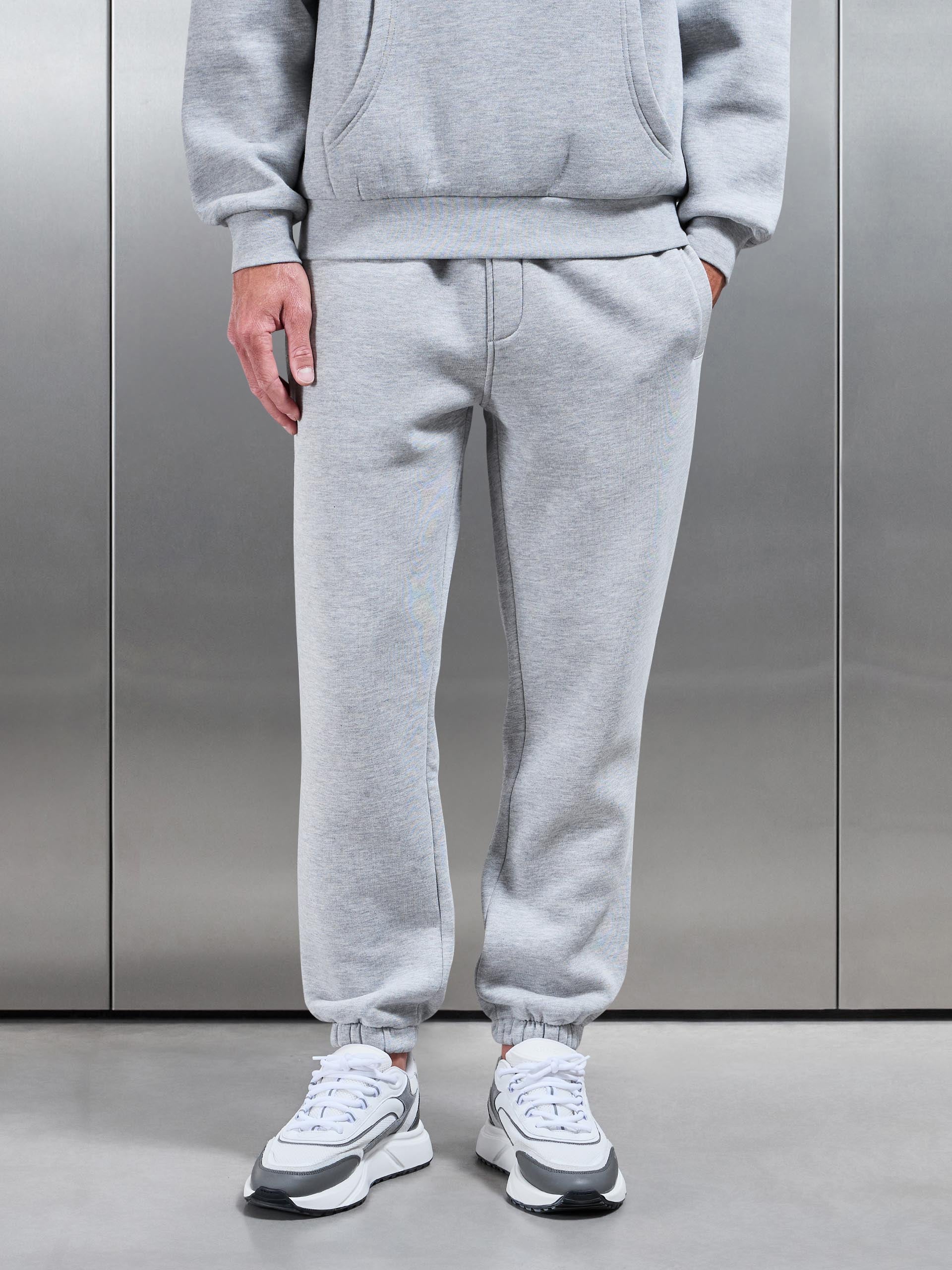 Essential Relaxed Fit Cuffed Jogger In Marl Grey