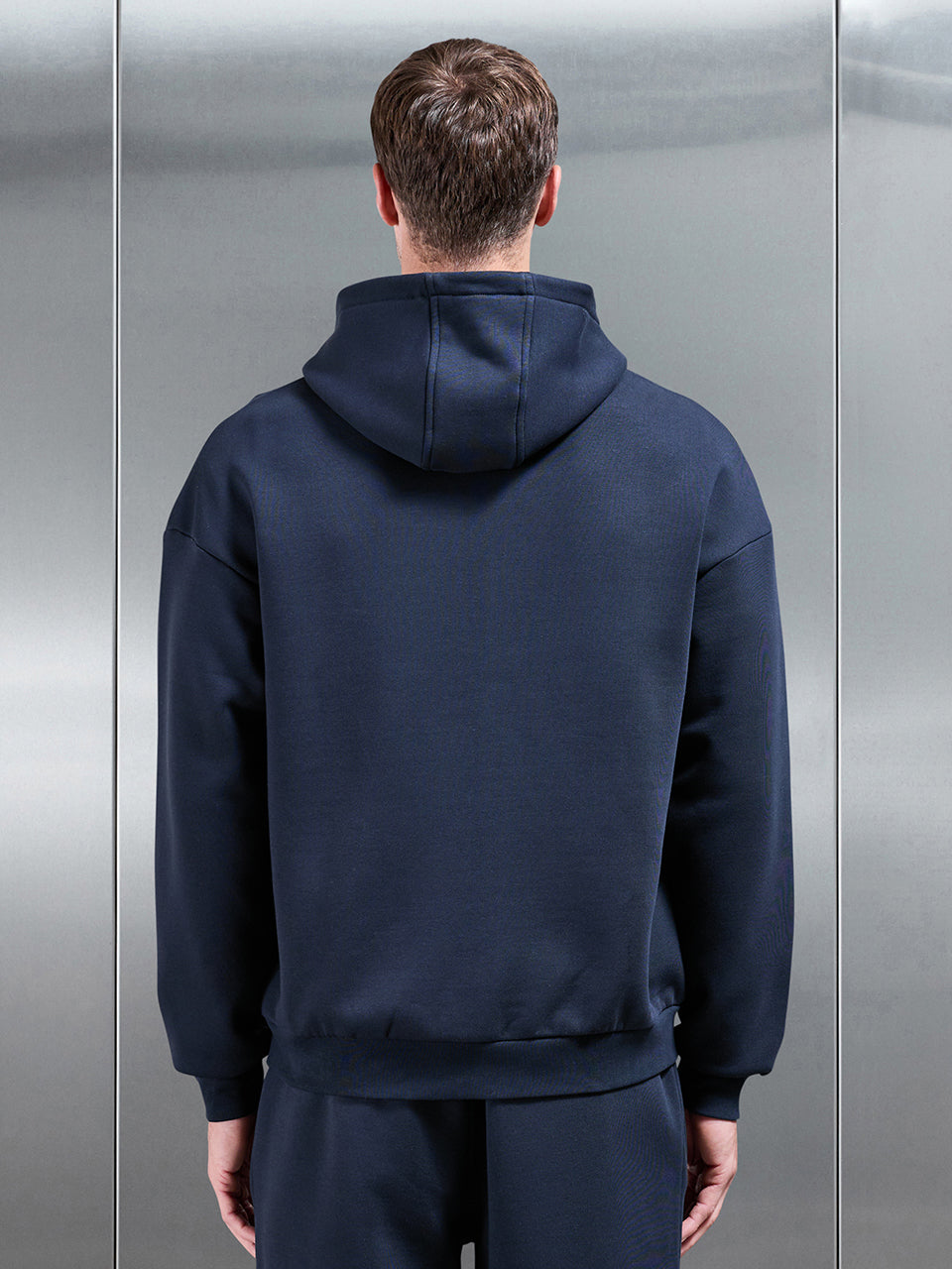 Essential Relaxed Fit Zip Through Hoodie in Navy