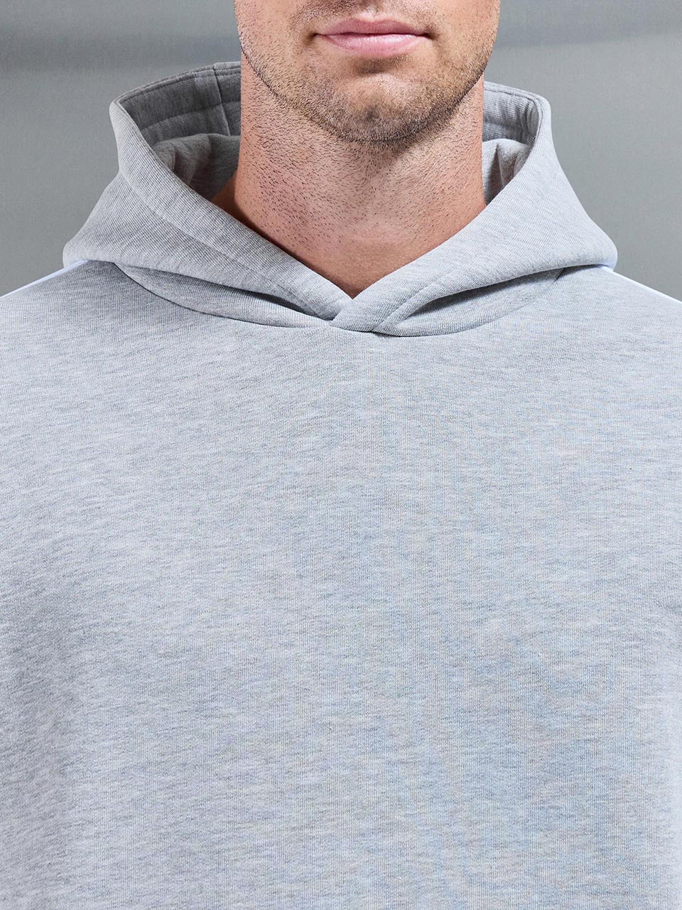 Essential Relaxed Side Stripe Hoodie in Marl Grey