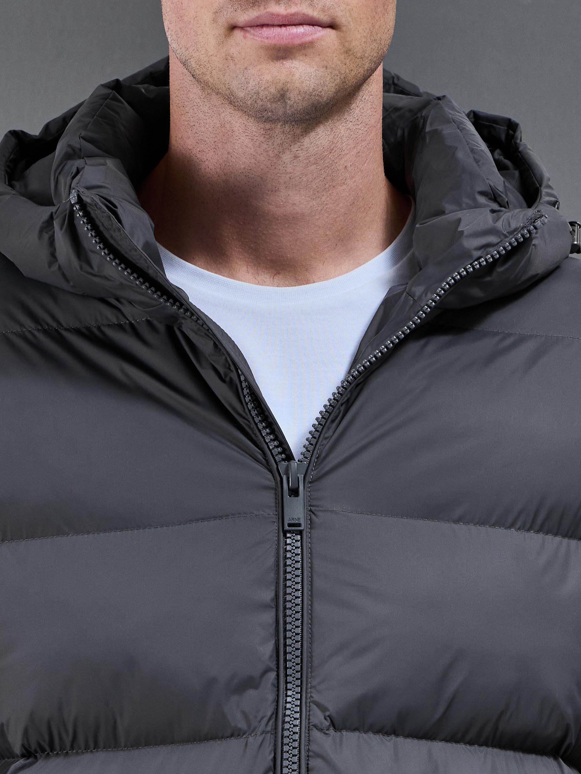 Essential Short Puffer Jacket in Grey