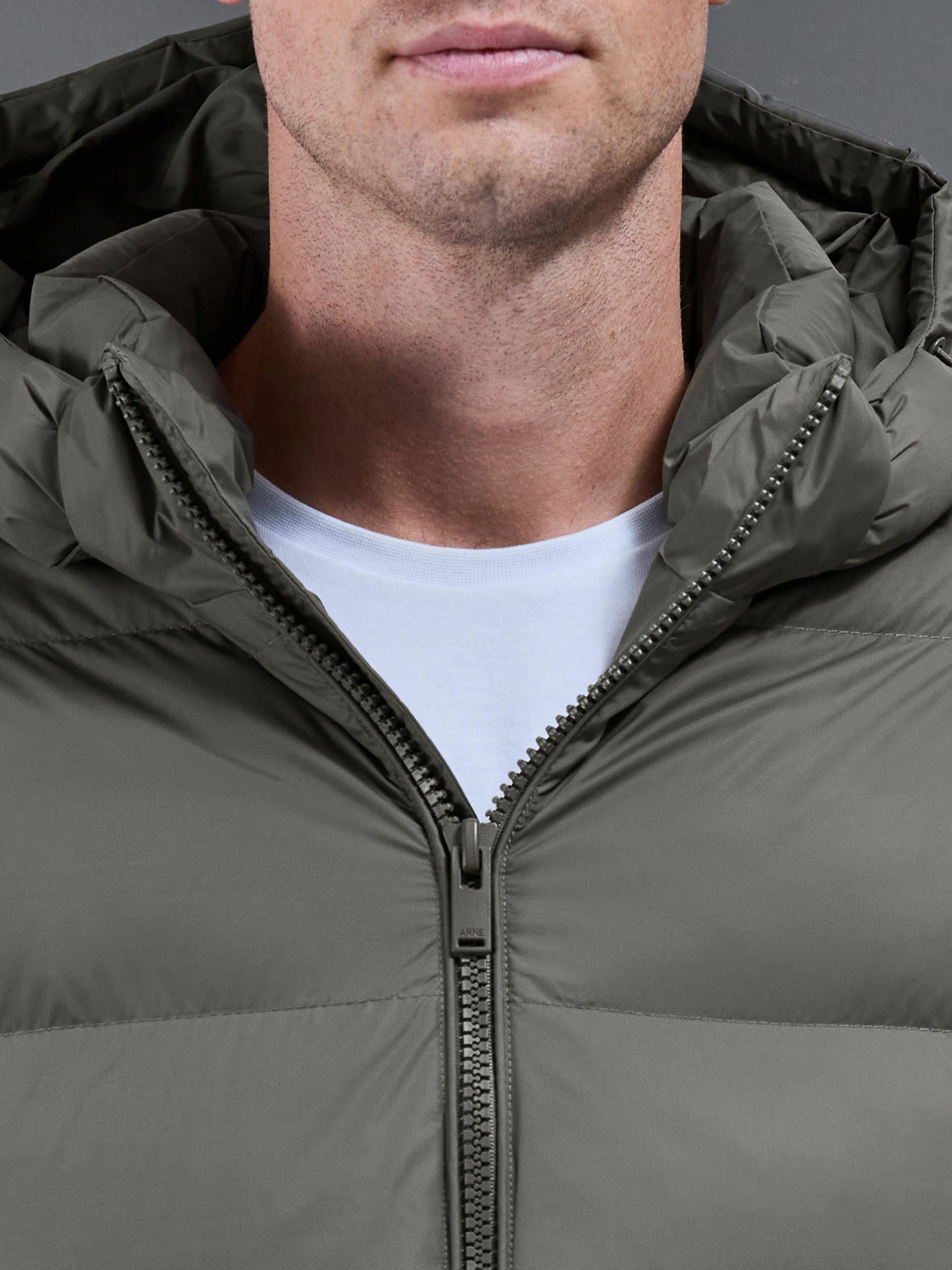 Essential Short Puffer Jacket in Olive
