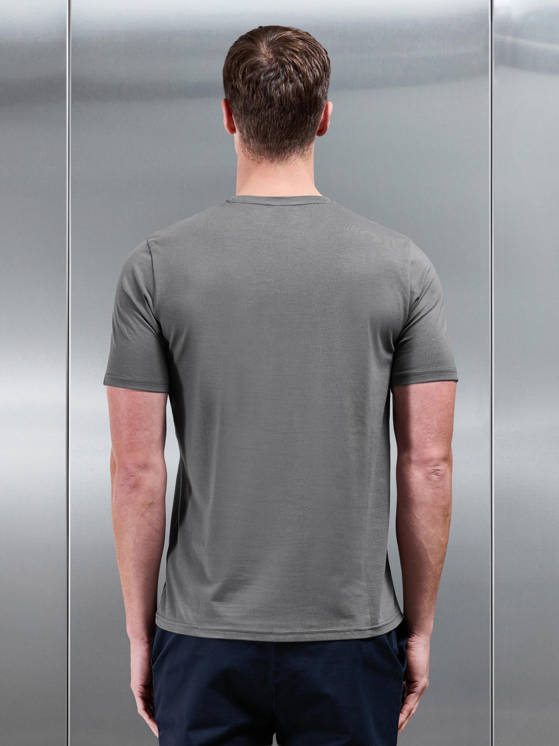 Essential Slim Fit Cotton Stretch T-Shirt in Grey