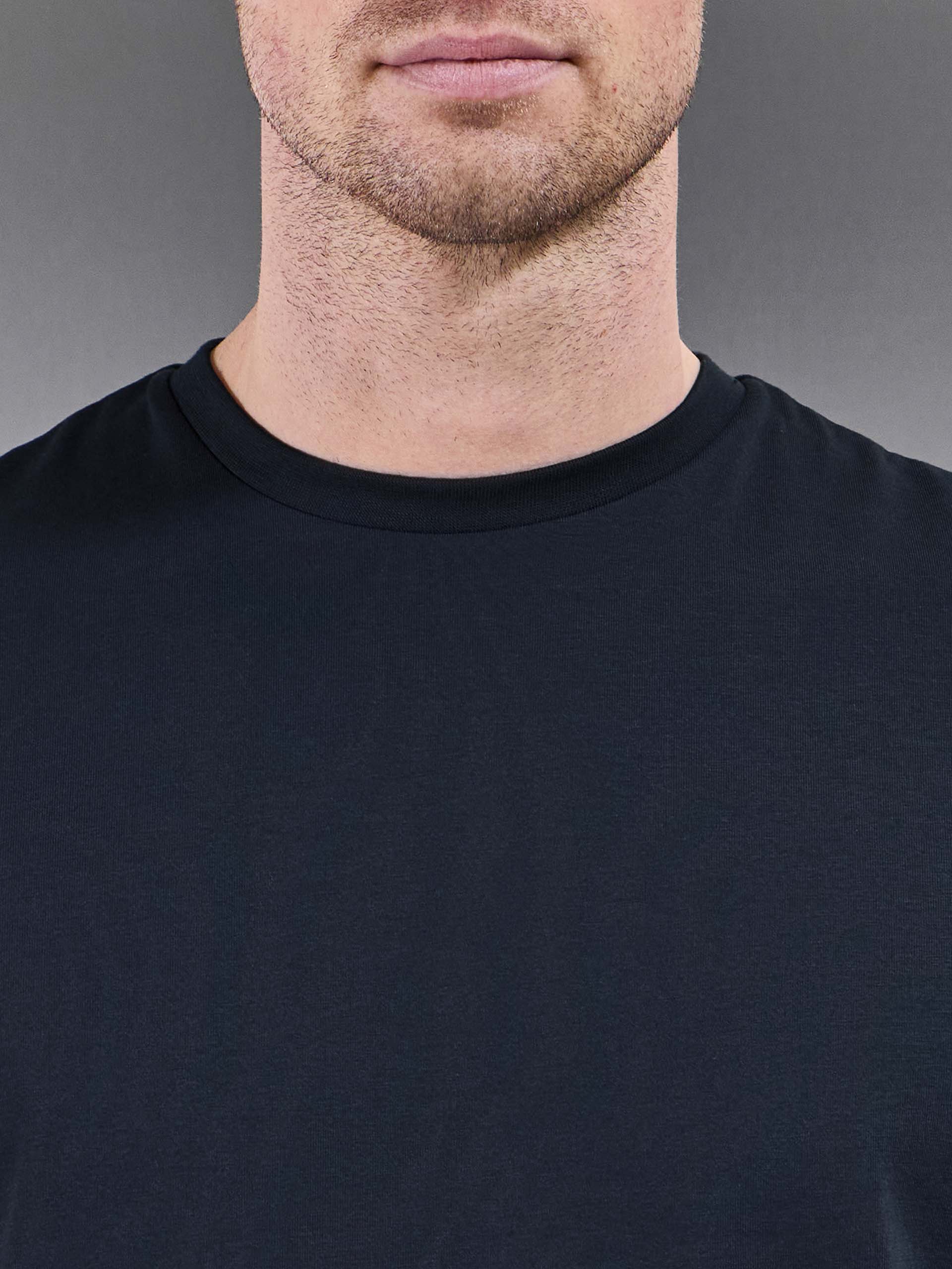 Essential Slim Fit Cotton Stretch T-Shirt in Navy