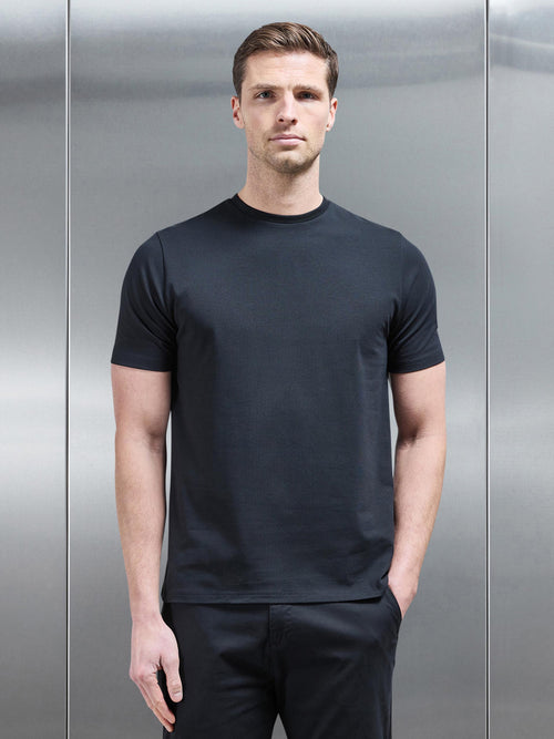Essential Slim Fit Cotton Stretch T-Shirt in Black