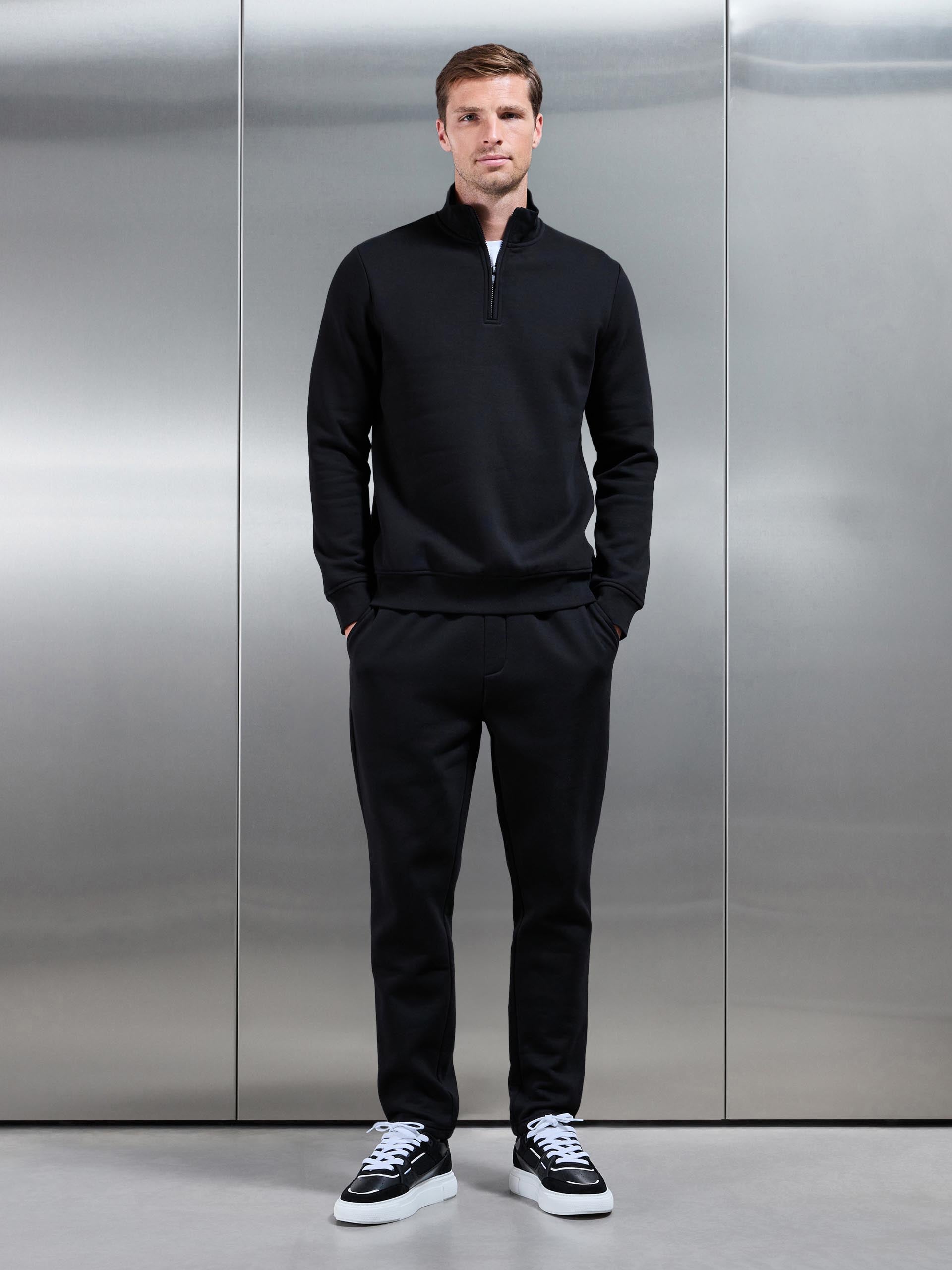 Essential Slim Half Zip in Black