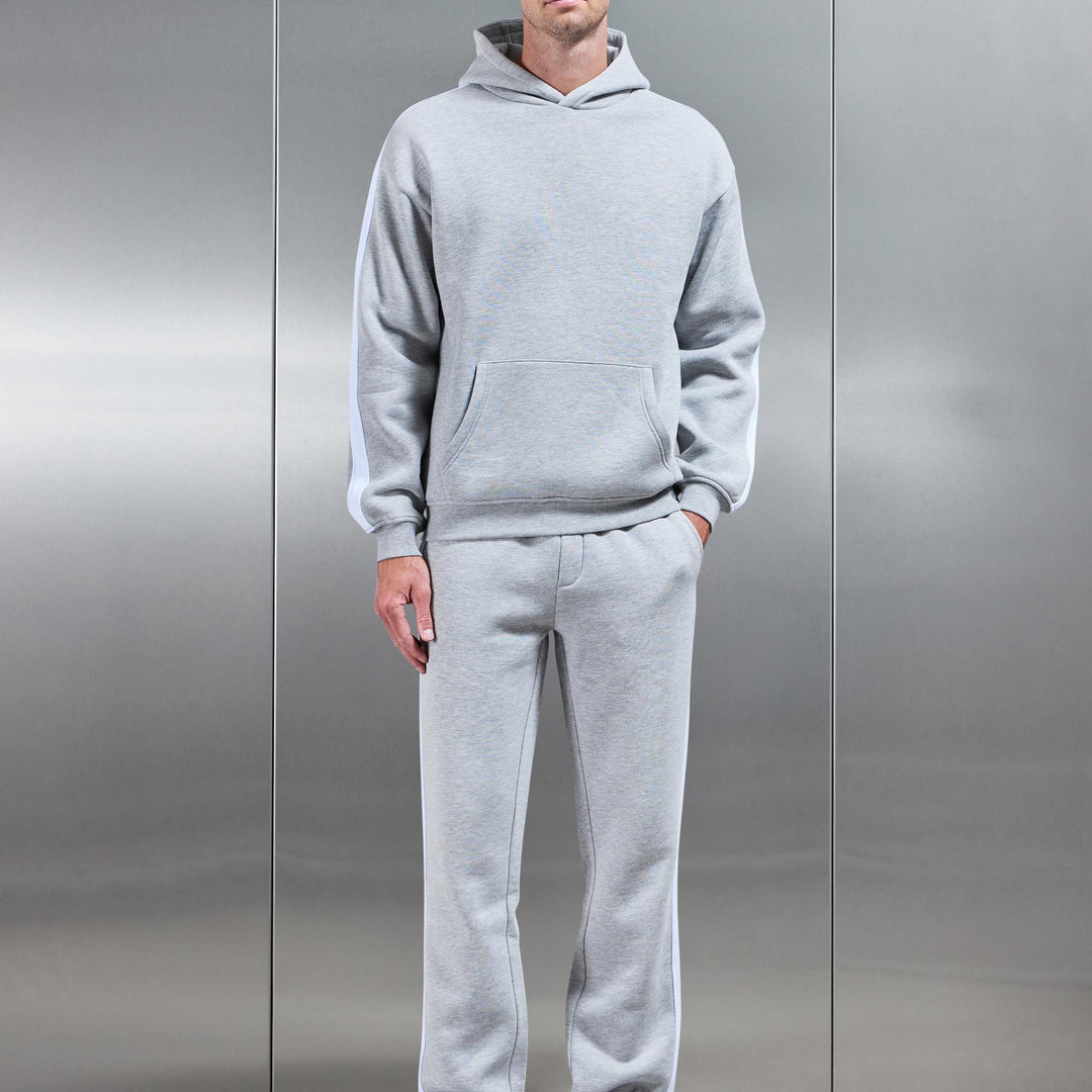 Essential Straight Leg Side Stripe Jogger in Marl Grey