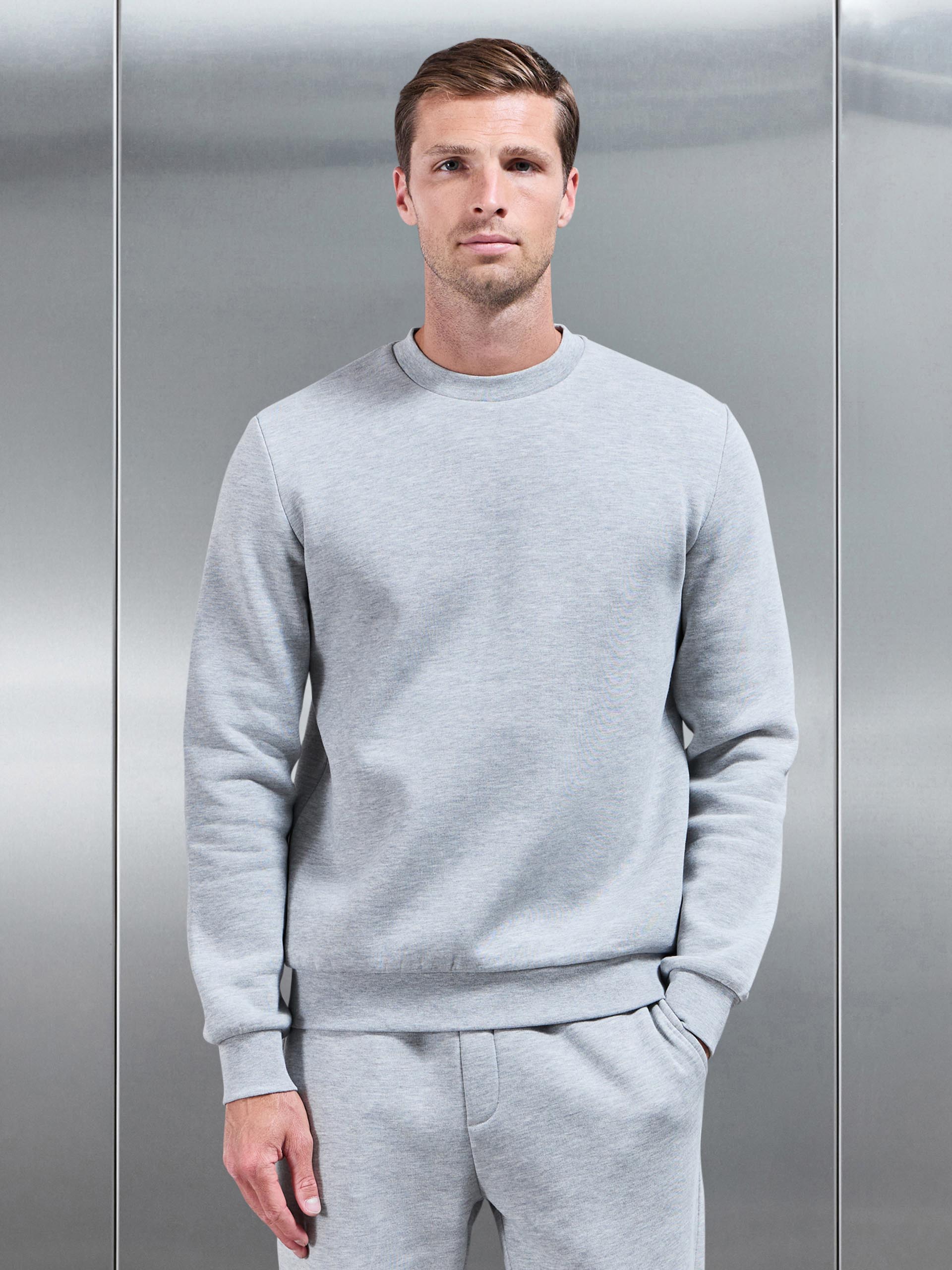 Essential Sweatshirt In Marl Grey