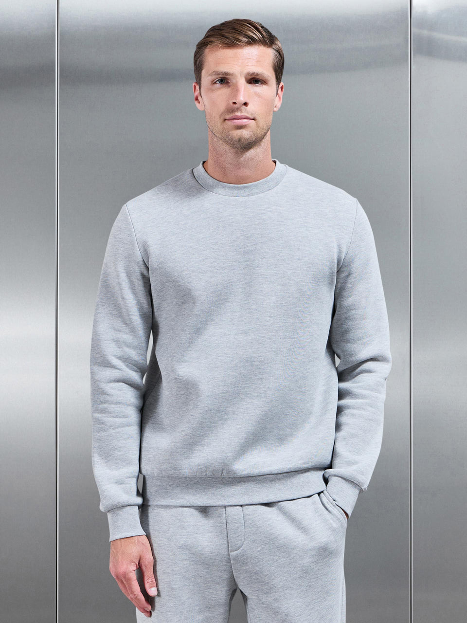 Essential Sweatshirt In Marl Grey